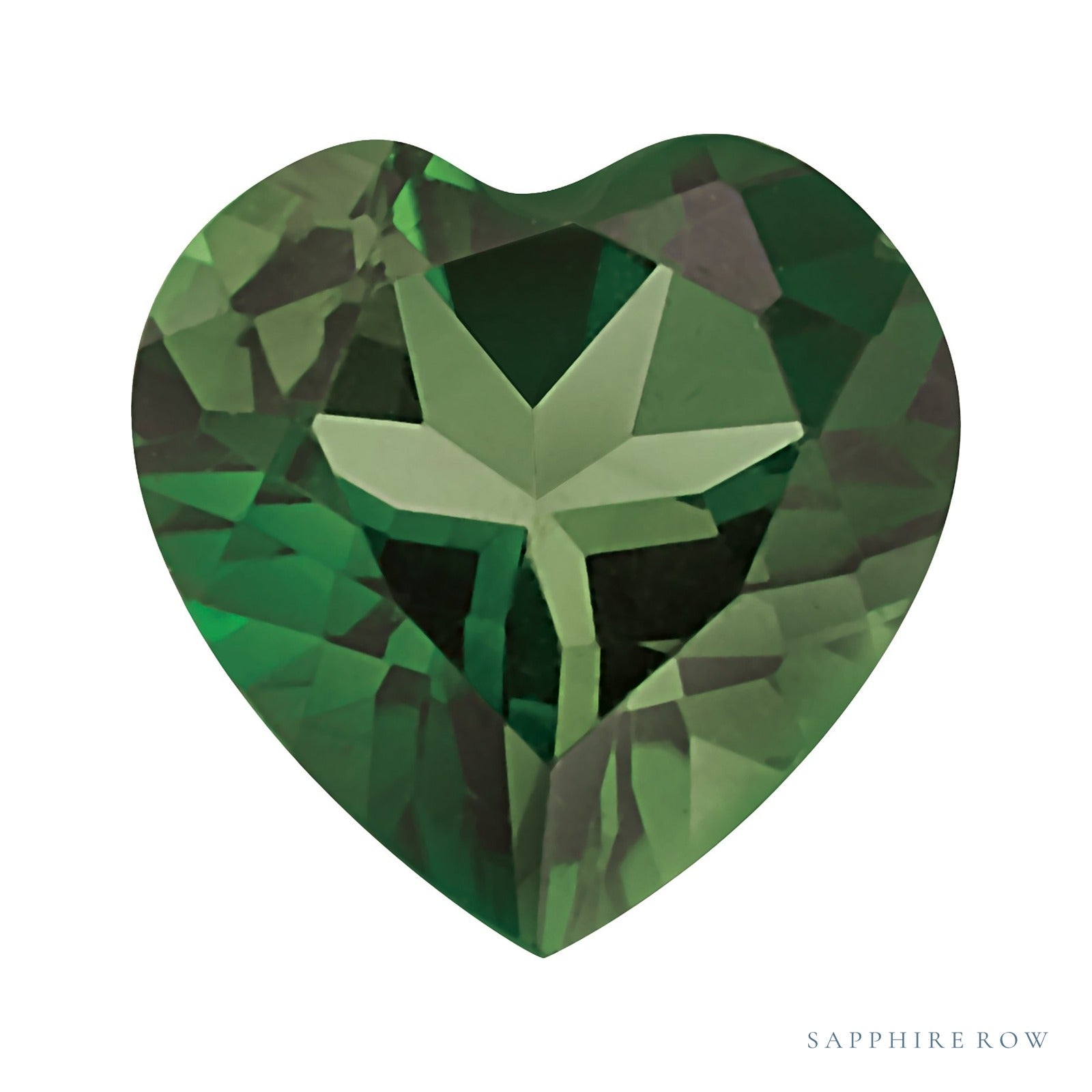 4 mm natural green tourmaline, heart cut | Sapphire Row · cut4