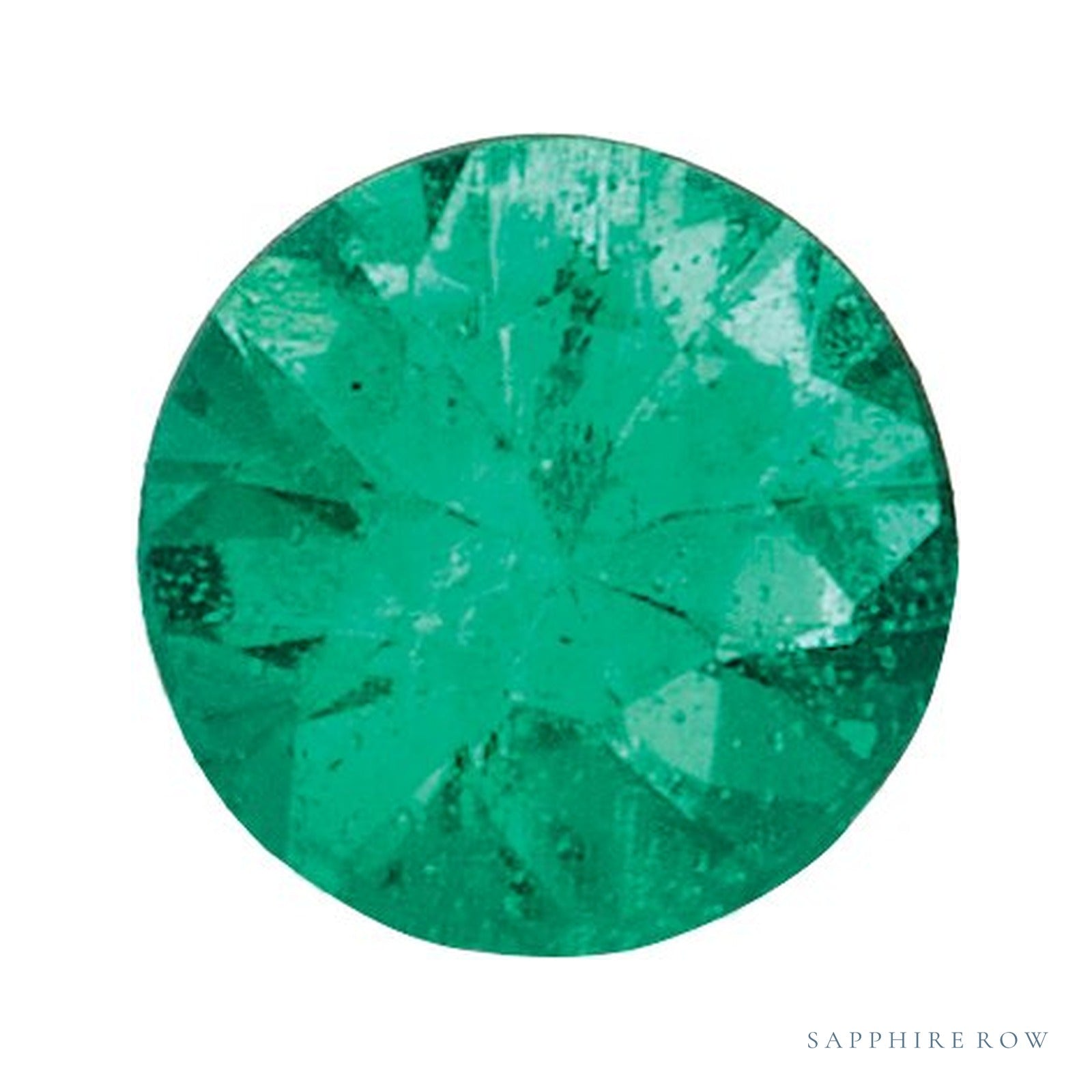 9 mm natural green emerald, round cut | Sapphire Row · cut4