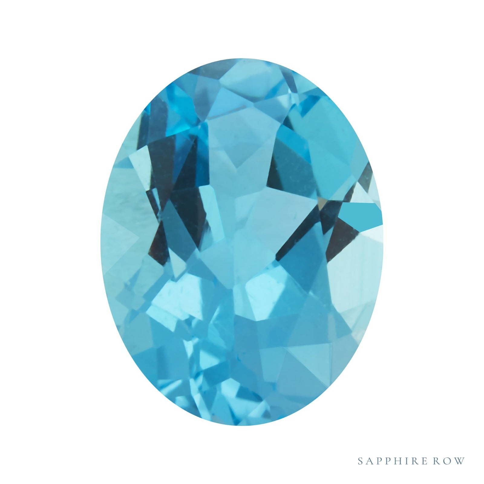 9x7 mm natural swiss blue topaz, oval cut | Sapphire Row · cut4