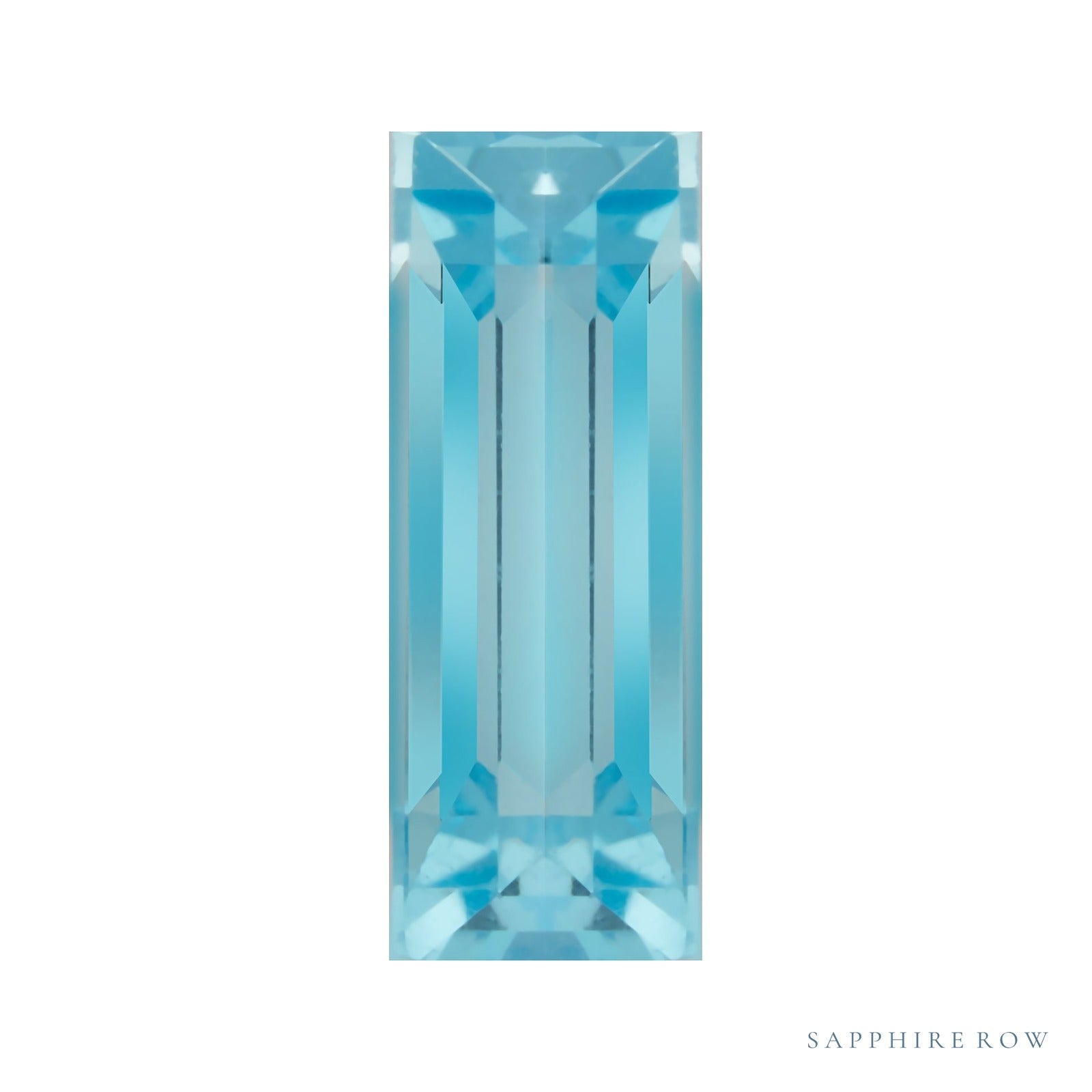 8x4 mm natural swiss blue topaz, straight baguette cut | Sapphire Row · cut7