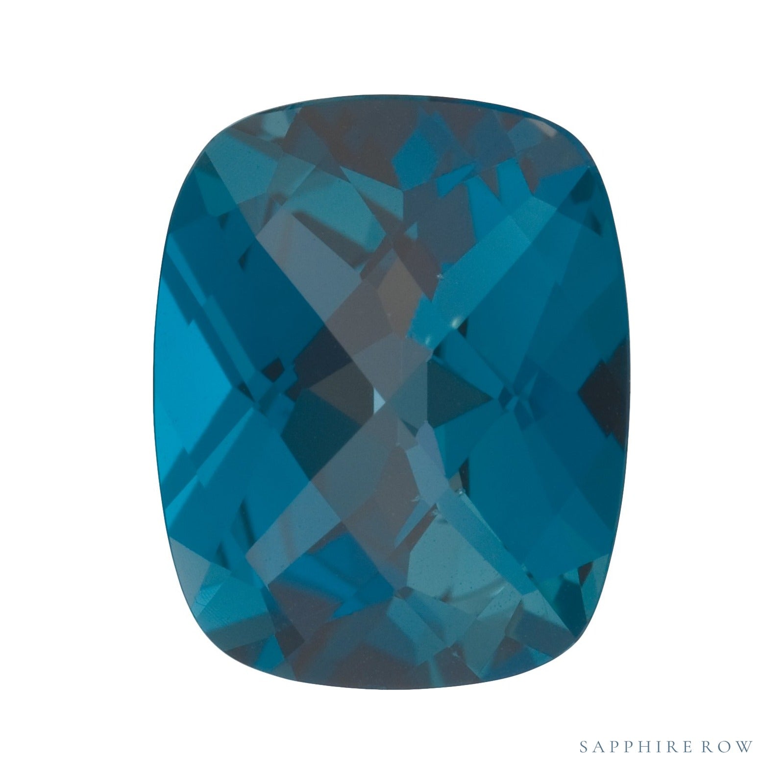 8x6 mm natural london blue topaz, antique cushion cut | Sapphire Row · cut4