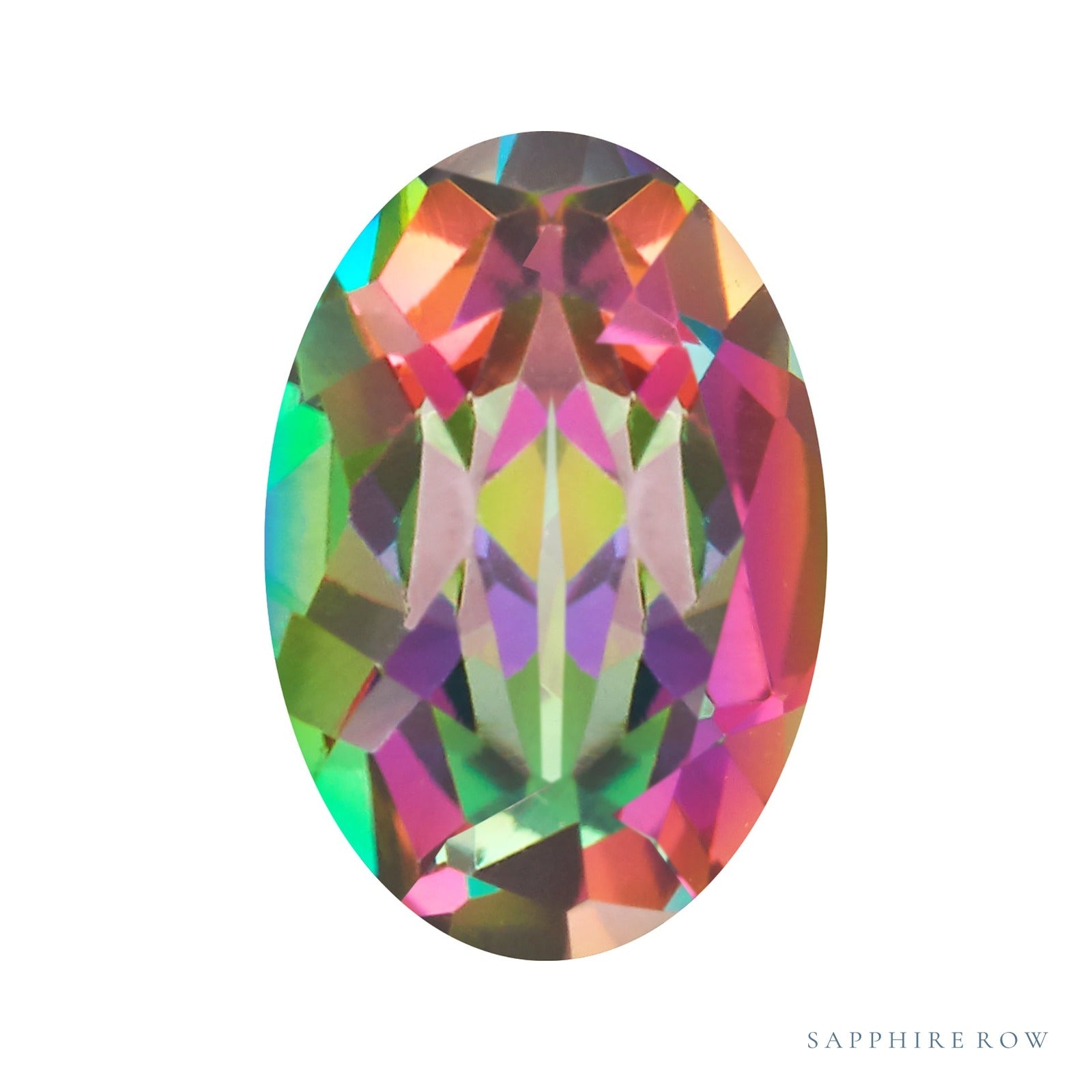 7x5 mm natural green mystic topaz, oval cut | Sapphire Row · cut7