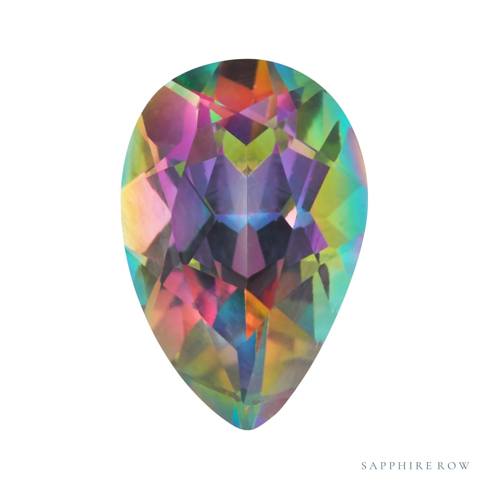 8x5 mm natural green mystic topaz, pear cut | Sapphire Row · cut4