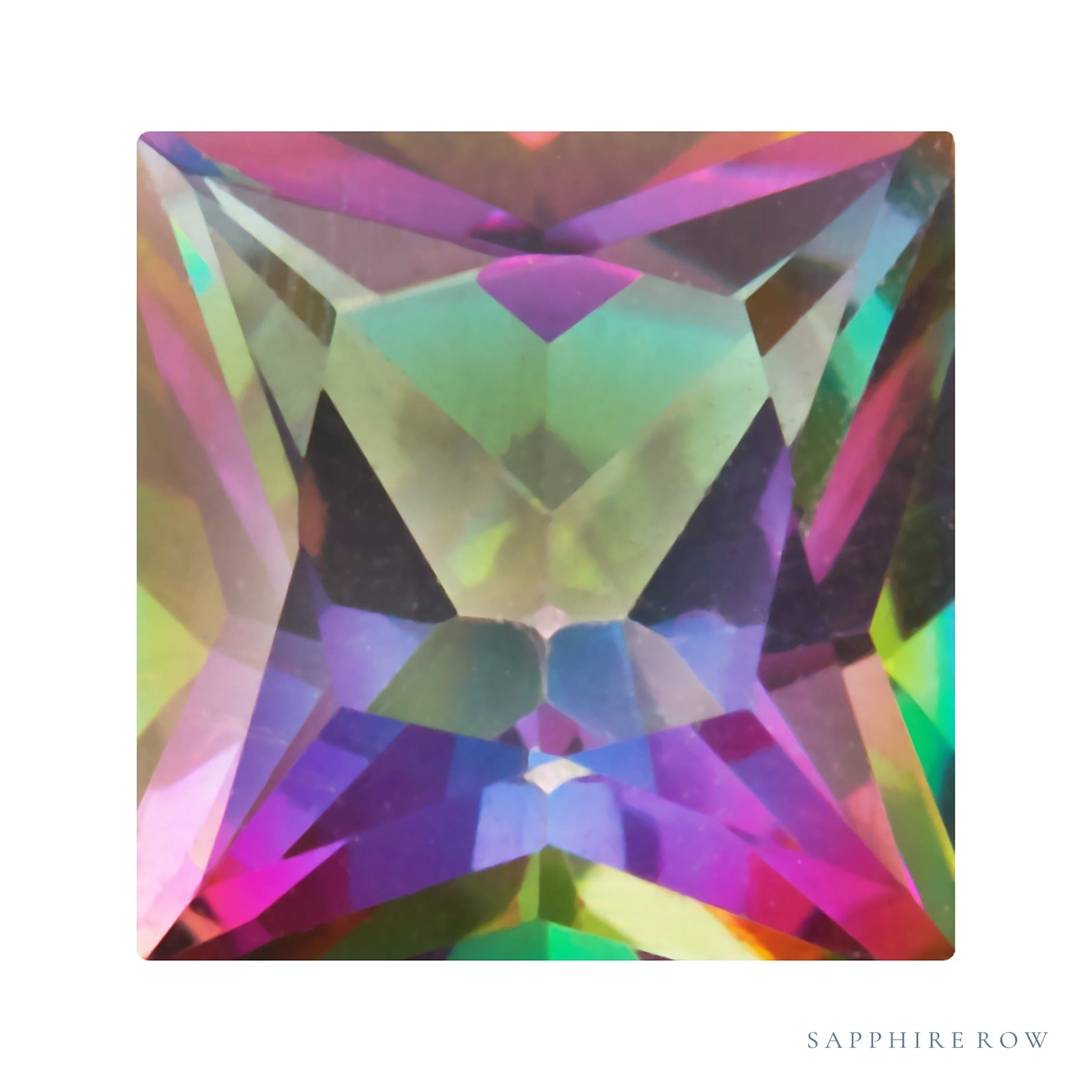 6 mm natural green mystic topaz, square cut | Sapphire Row · cut4
