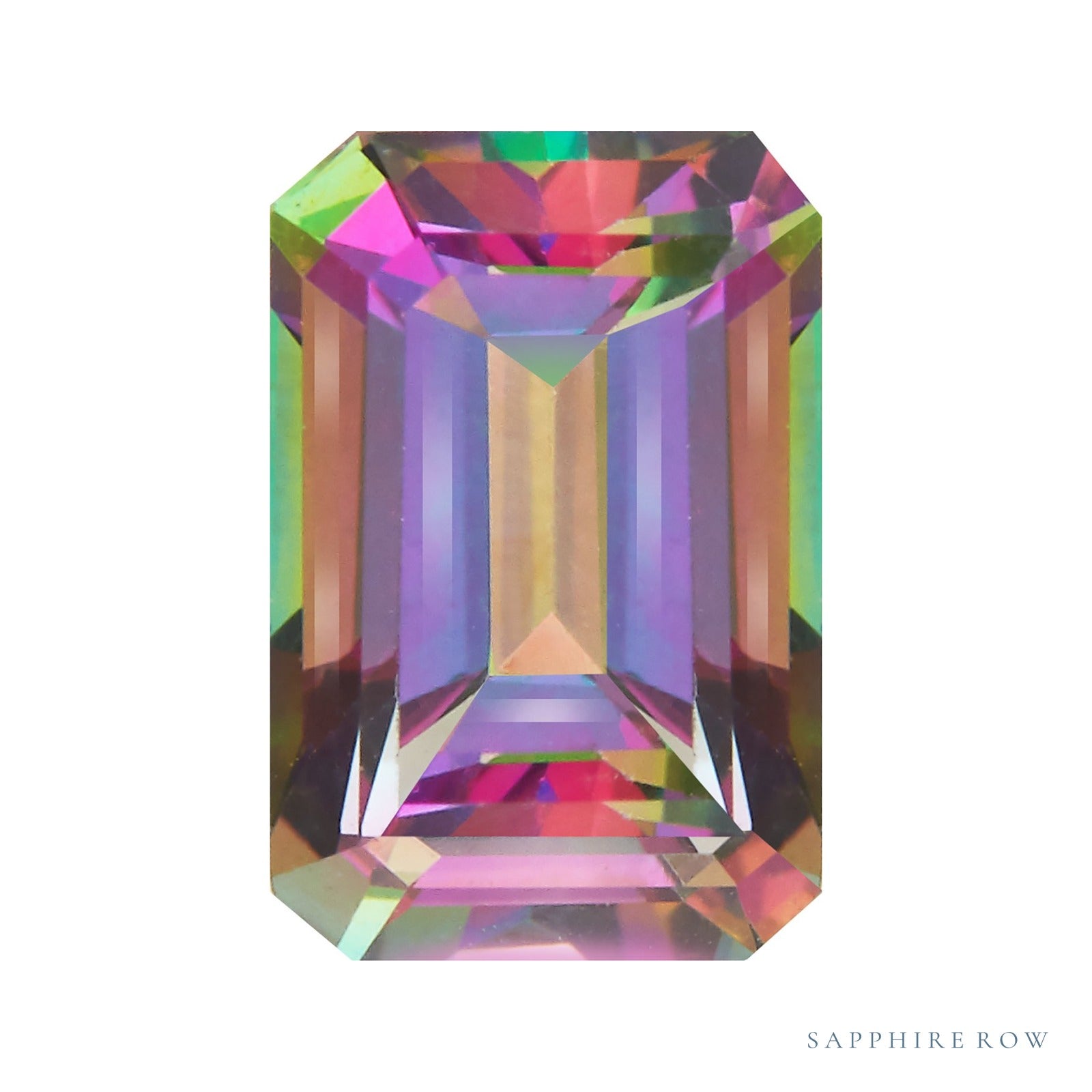 9x7 mm natural green mystic topaz, emerald cut | Sapphire Row · cut4