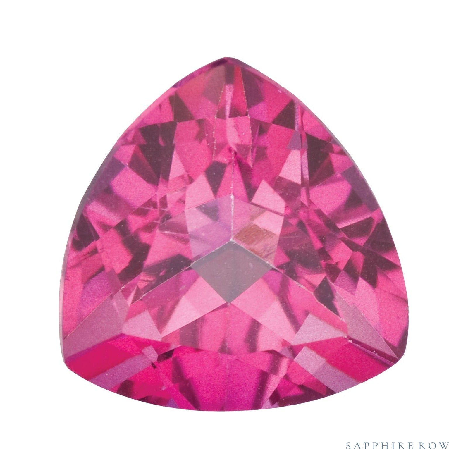 9 mm natural pure pink mystic topaz, trillion cut | Sapphire Row · cut4