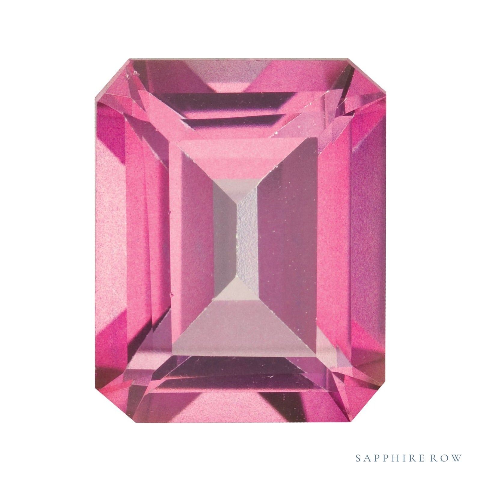 10x8 mm natural pure pink mystic topaz, emerald cut | Sapphire Row · cut4