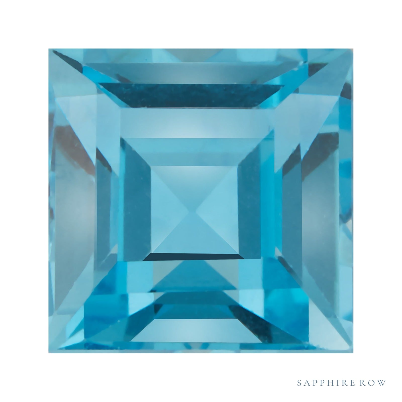 5 mm natural swiss blue topaz, square cut | Sapphire Row · cut4