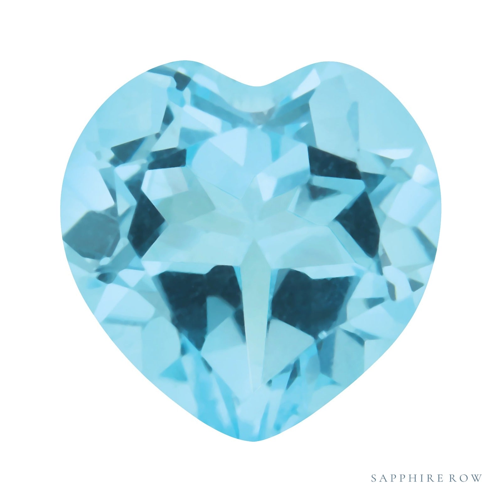 8 mm natural sky blue topaz, heart cut | Sapphire Row · cut7