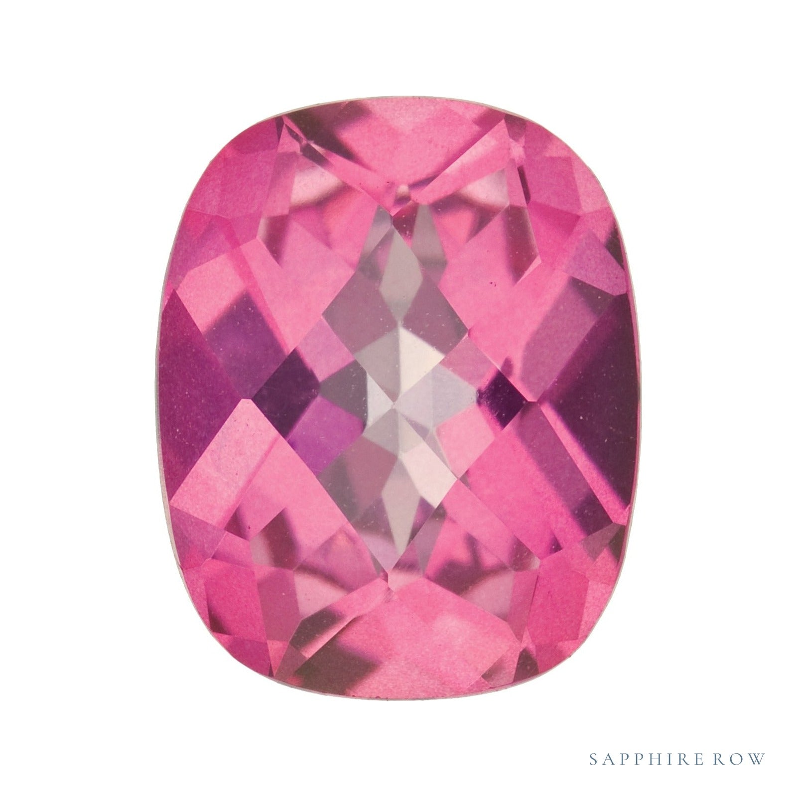 9x7 mm natural pure pink mystic topaz, antique cushion cut | Sapphire Row · cut4
