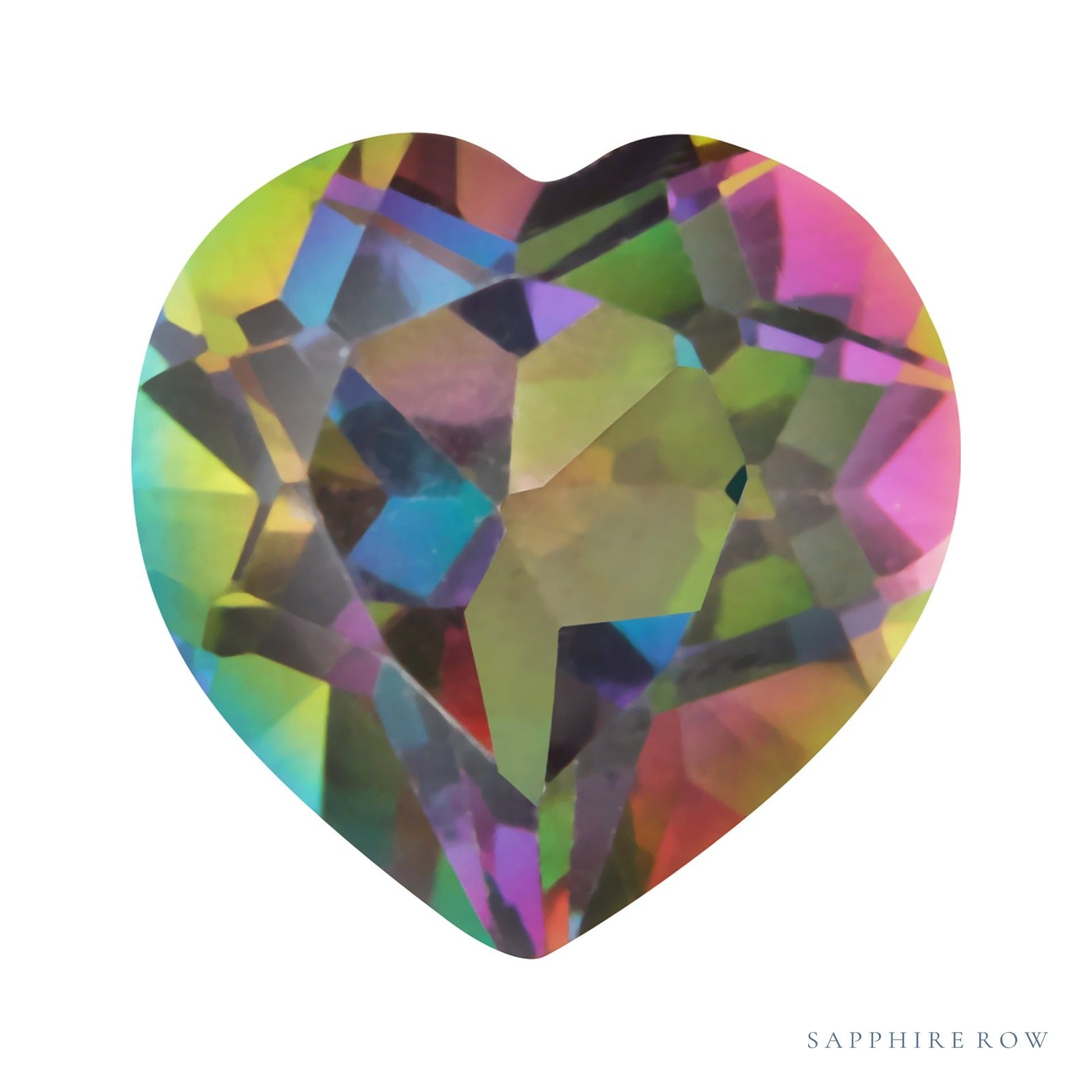 9 mm natural green mystic topaz, heart cut | Sapphire Row · cut4