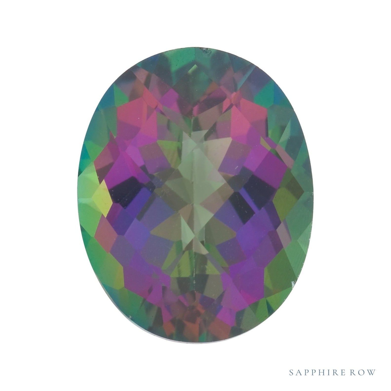 10x8 mm natural green mystic topaz, oval cut | Sapphire Row · cut6