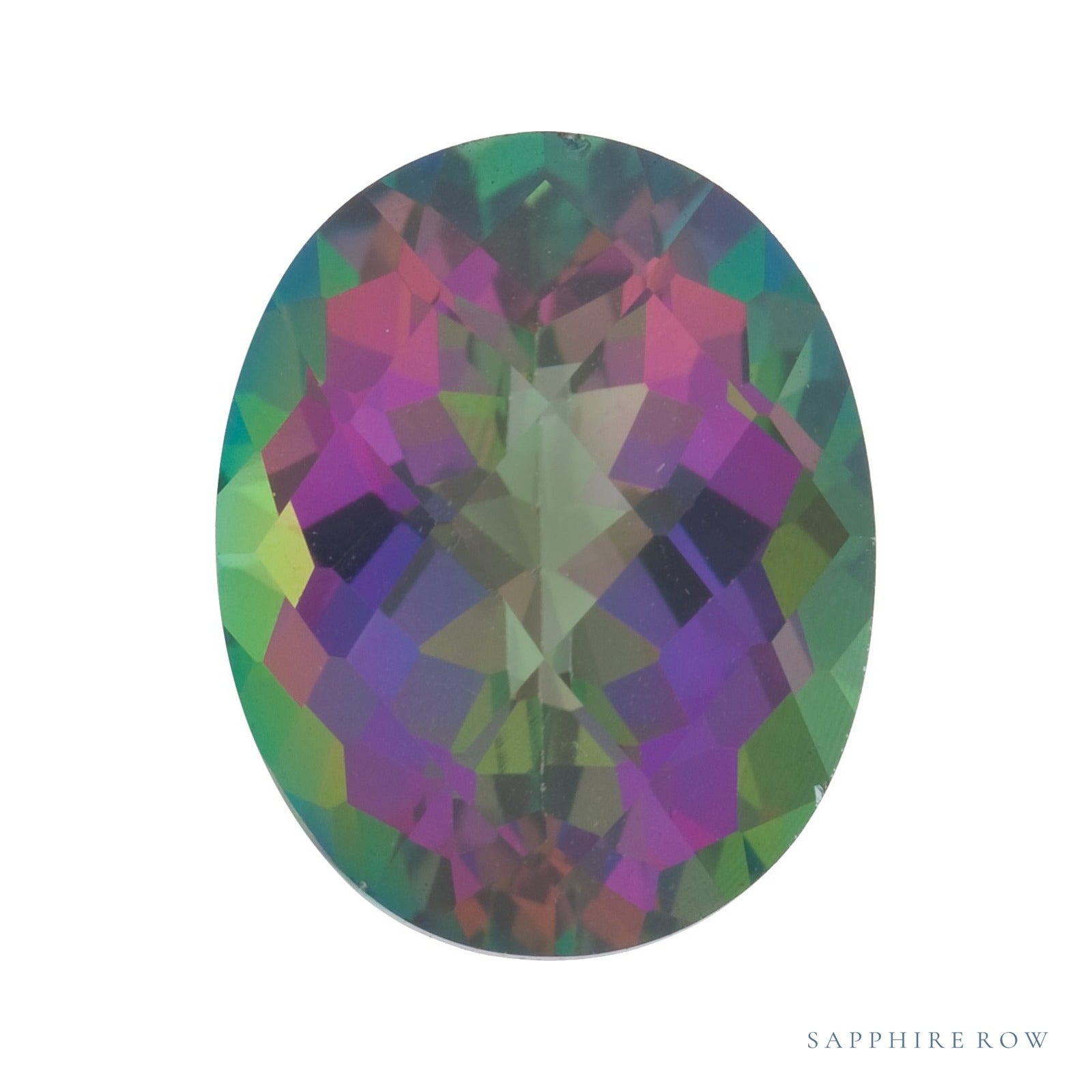 10x8 mm natural green mystic topaz, oval cut | Sapphire Row · cut4