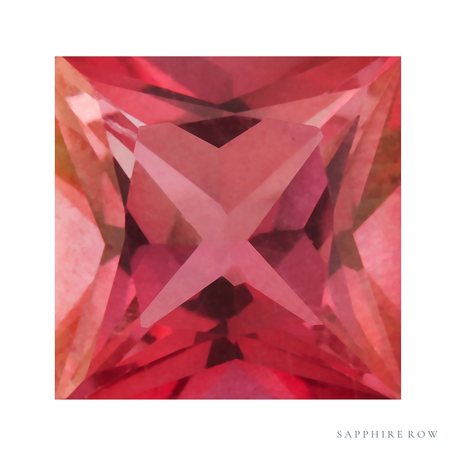 8 mm natural pure pink mystic topaz, square cut | Sapphire Row · cut4