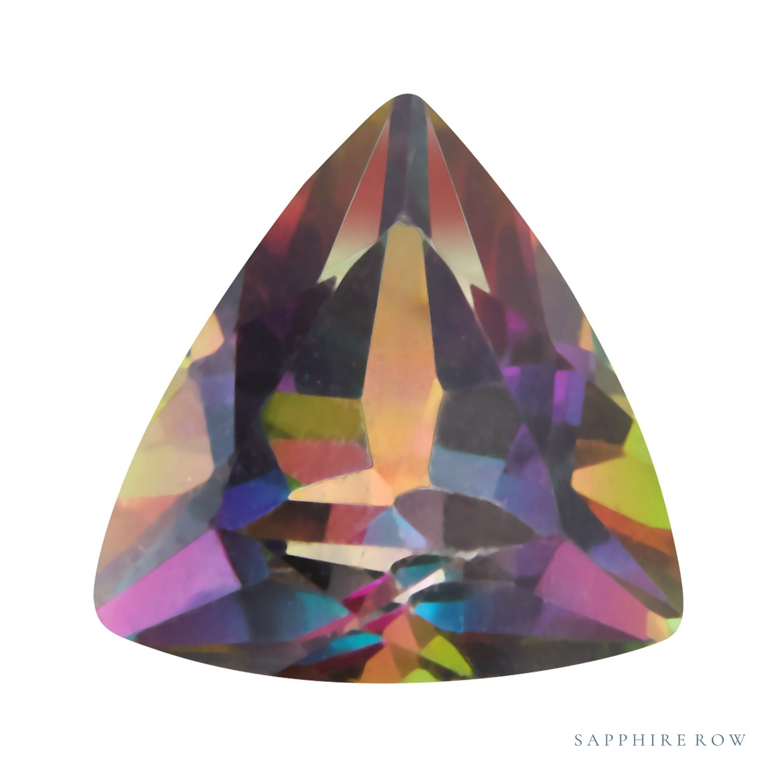 8 mm natural green mystic topaz, trillion cut | Sapphire Row · cut4