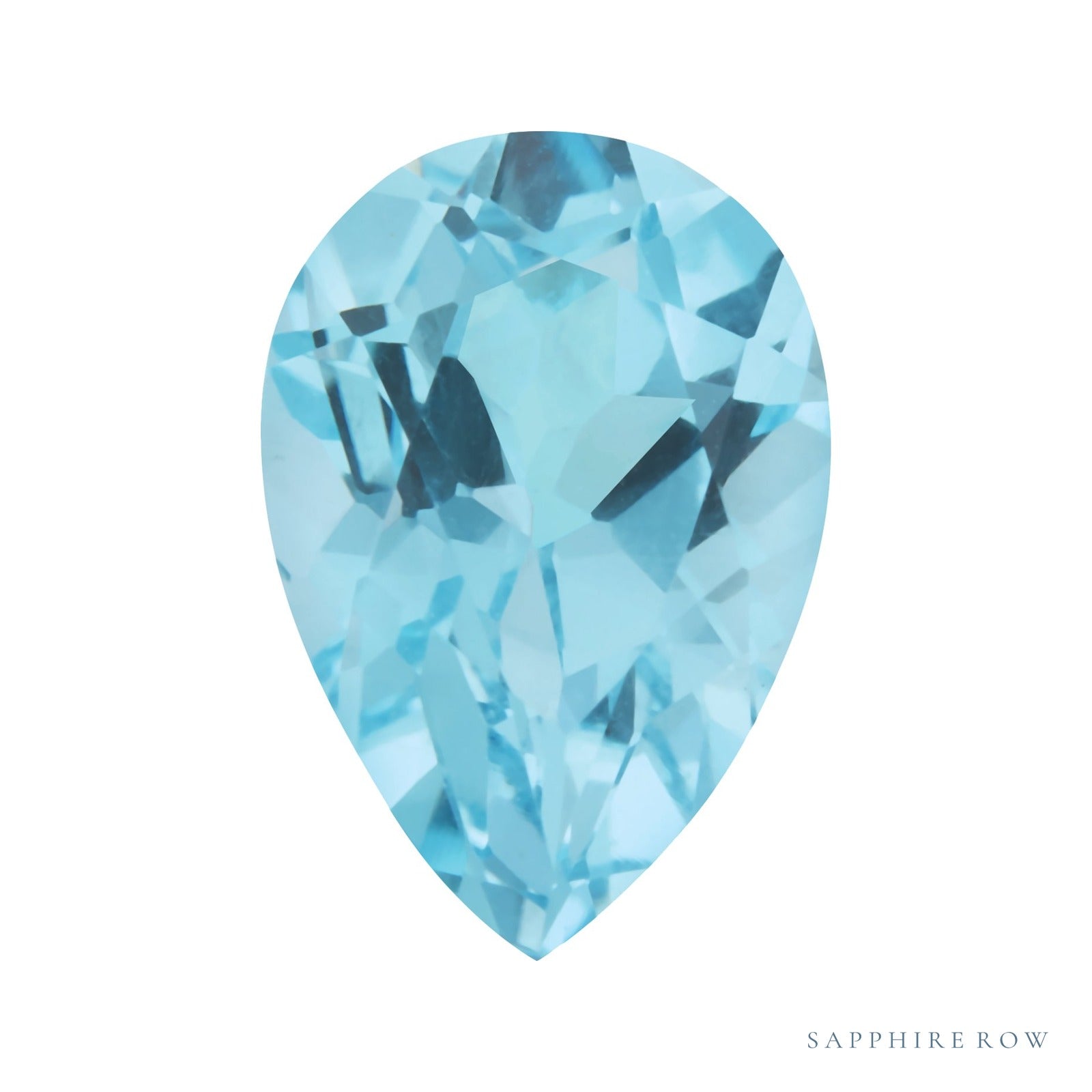 9x6 mm natural sky blue topaz, pear cut | Sapphire Row · cut4