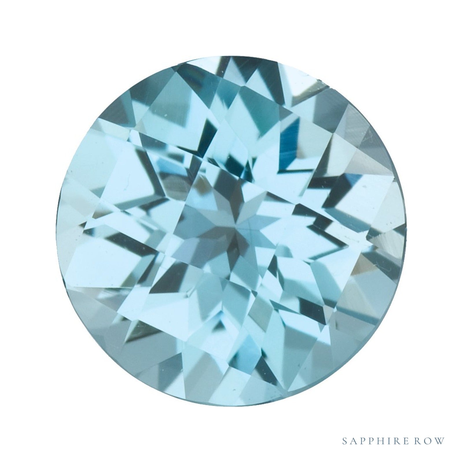 8 mm natural sky blue topaz, round cut | Sapphire Row · cut4