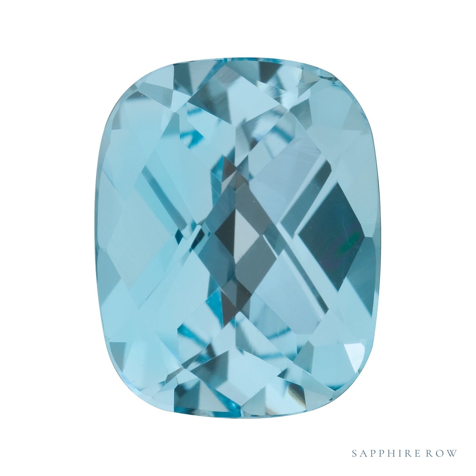 8x6 mm natural sky blue topaz, antique cushion cut | Sapphire Row · cut7