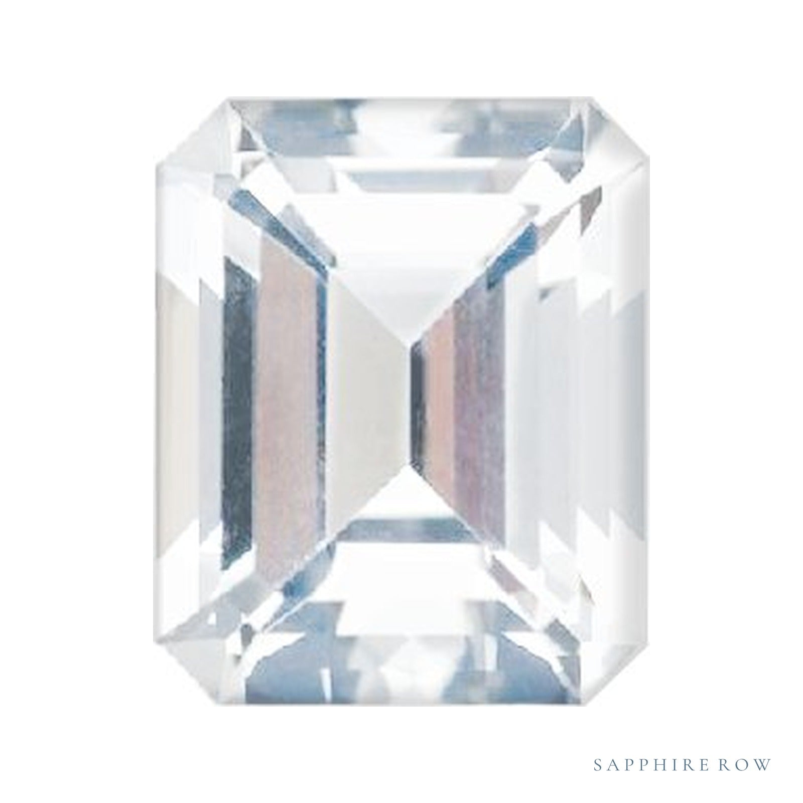 9x7 mm natural white topaz, emerald cut | Sapphire Row · cut4