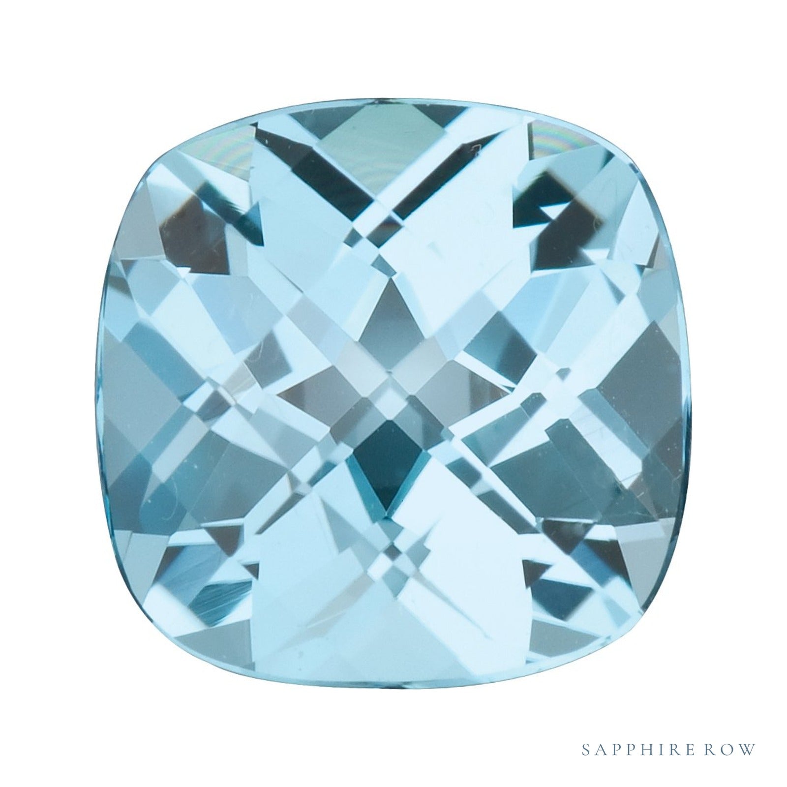 8 mm natural sky blue topaz, cushion cut | Sapphire Row · cut4