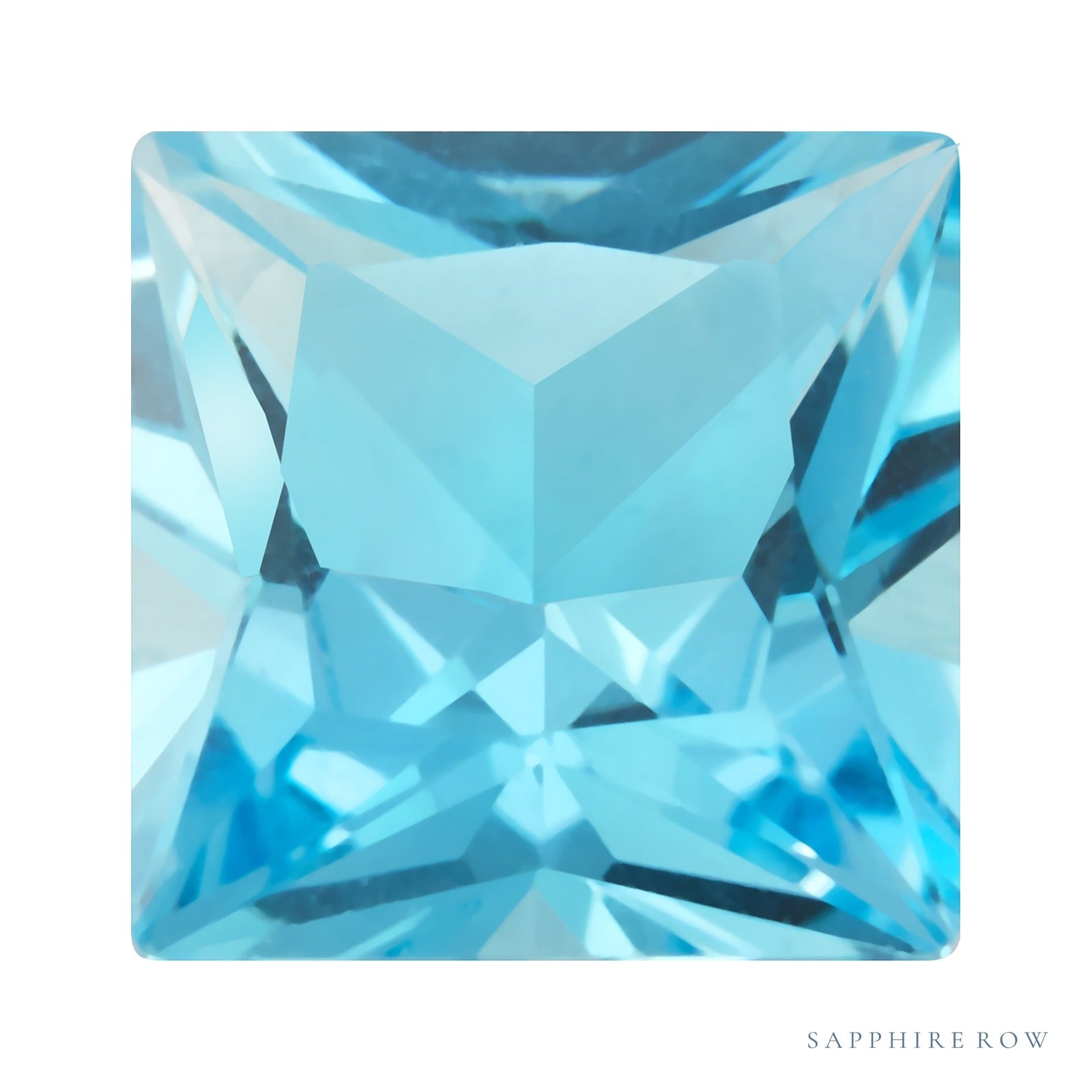 6 mm natural swiss blue topaz, square cut | Sapphire Row · cut4