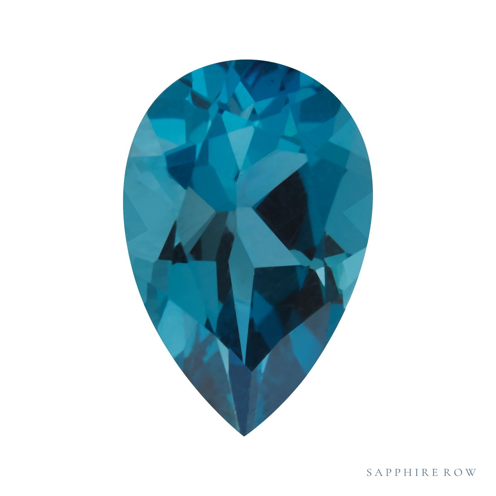 8x5 mm natural london blue topaz, pear cut | Sapphire Row · cut4