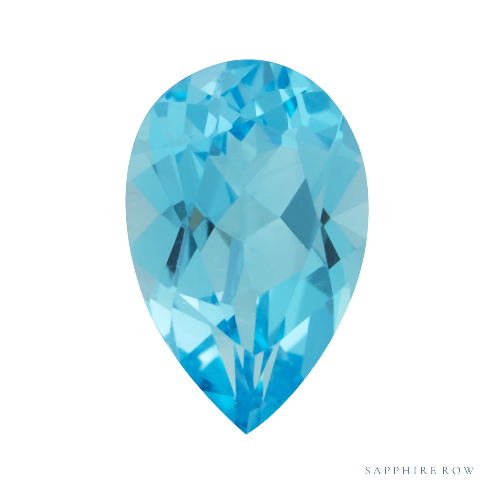 7x5 mm natural swiss blue topaz, pear cut | Sapphire Row · cut4