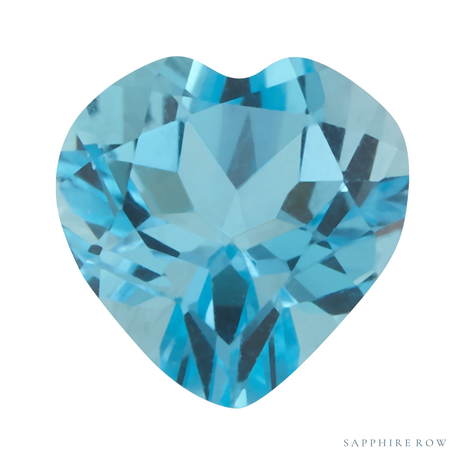 5 mm natural swiss blue topaz, heart cut | Sapphire Row · cut4