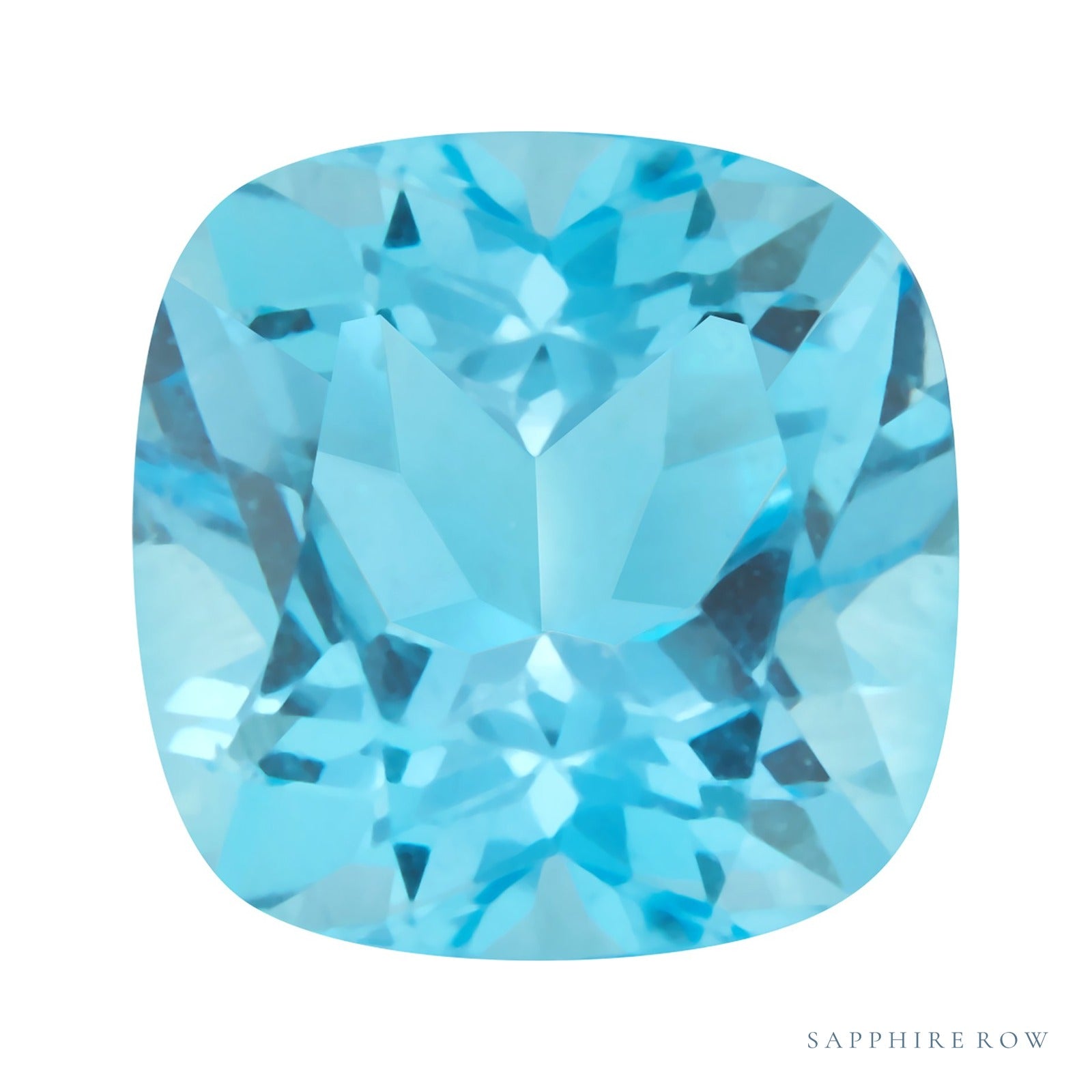 6 mm natural swiss blue topaz, cushion cut | Sapphire Row · cut4