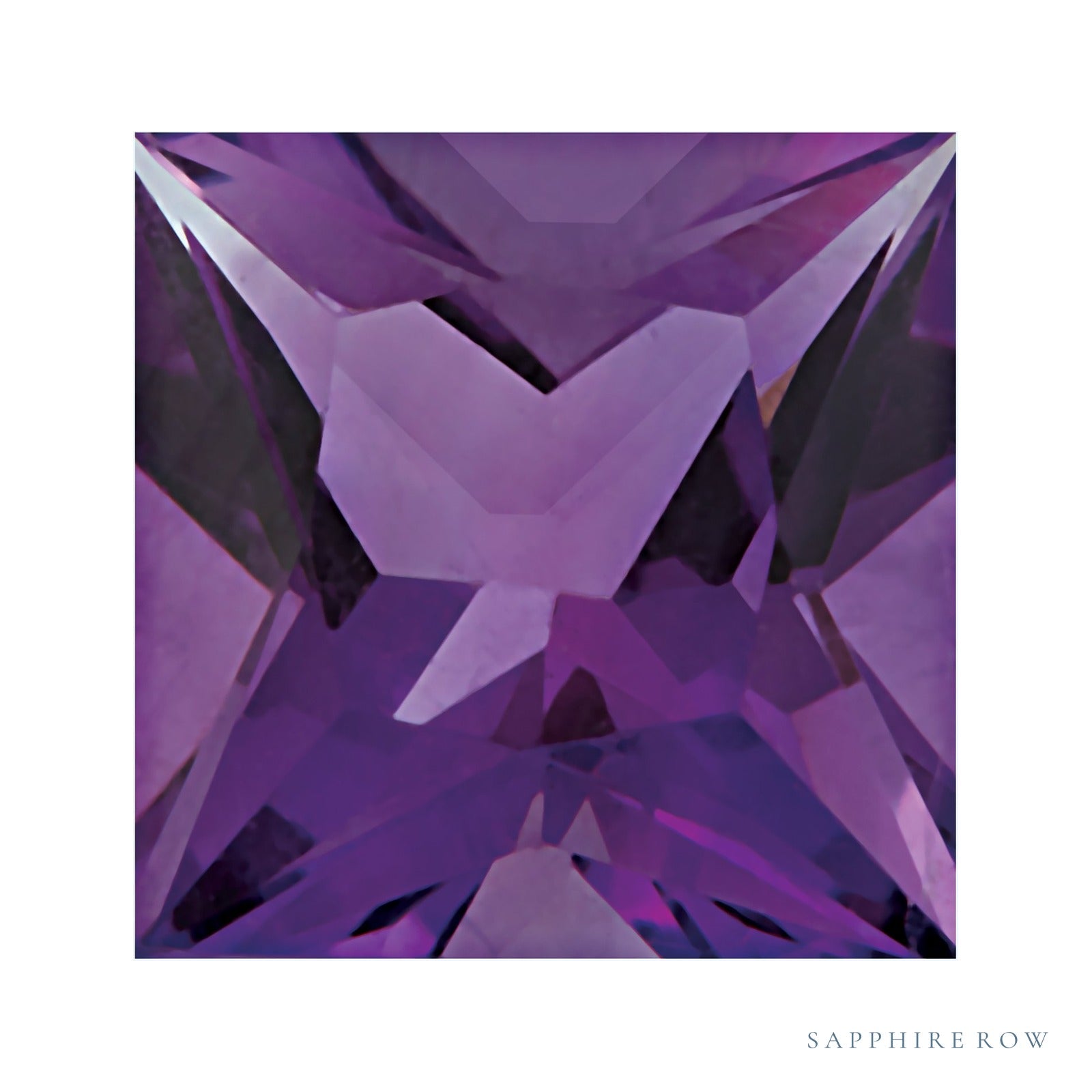 6 mm natural purple amethyst, square cut | Sapphire Row · cut4