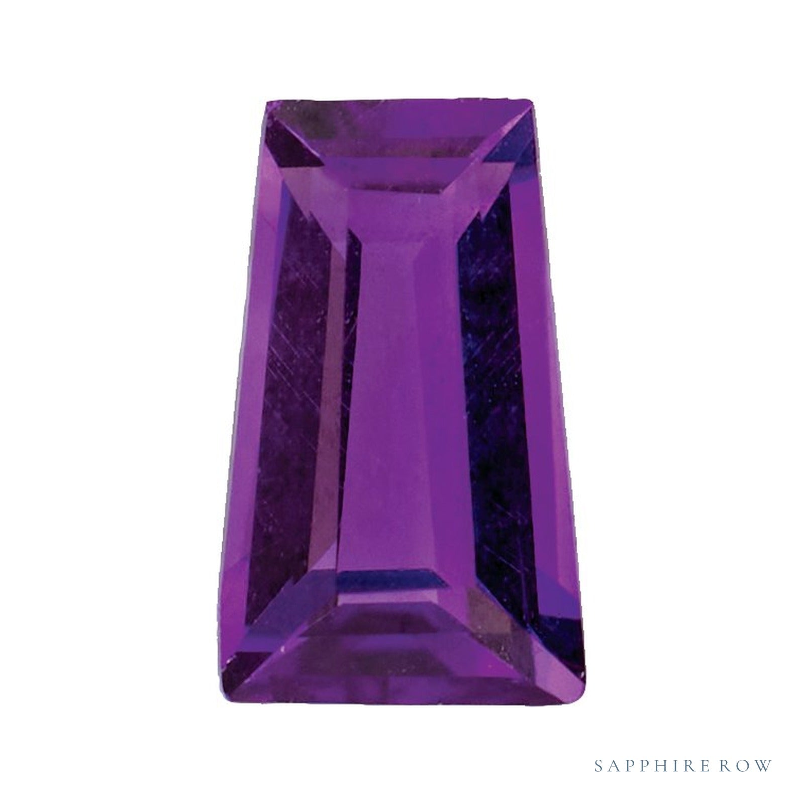 4x3 mm natural purple amethyst, tapered baguette cut | Sapphire Row · cut4