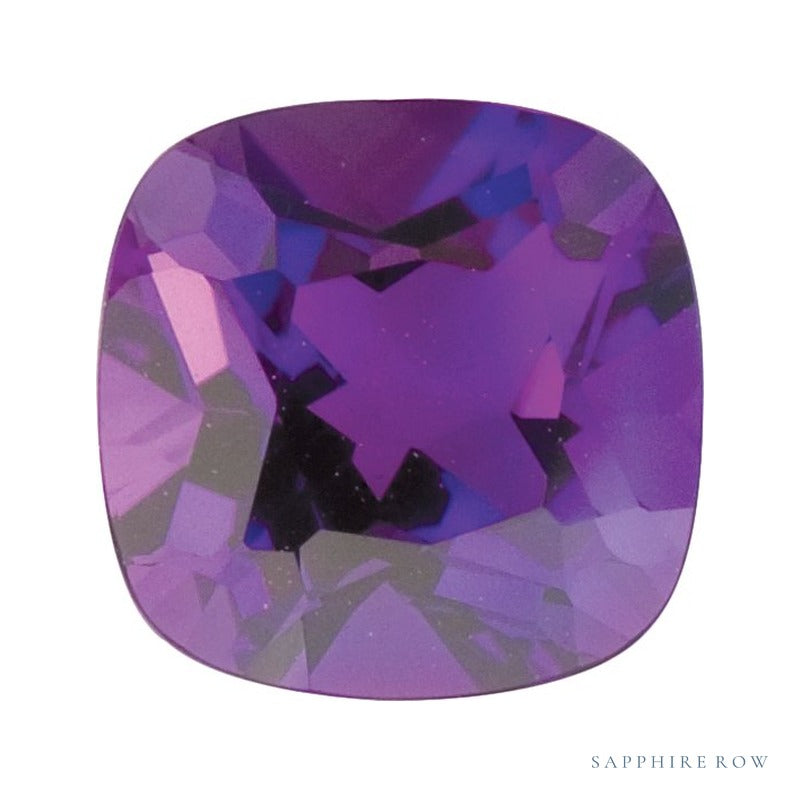 6 mm natural purple amethyst, cushion cut | Sapphire Row · cut6