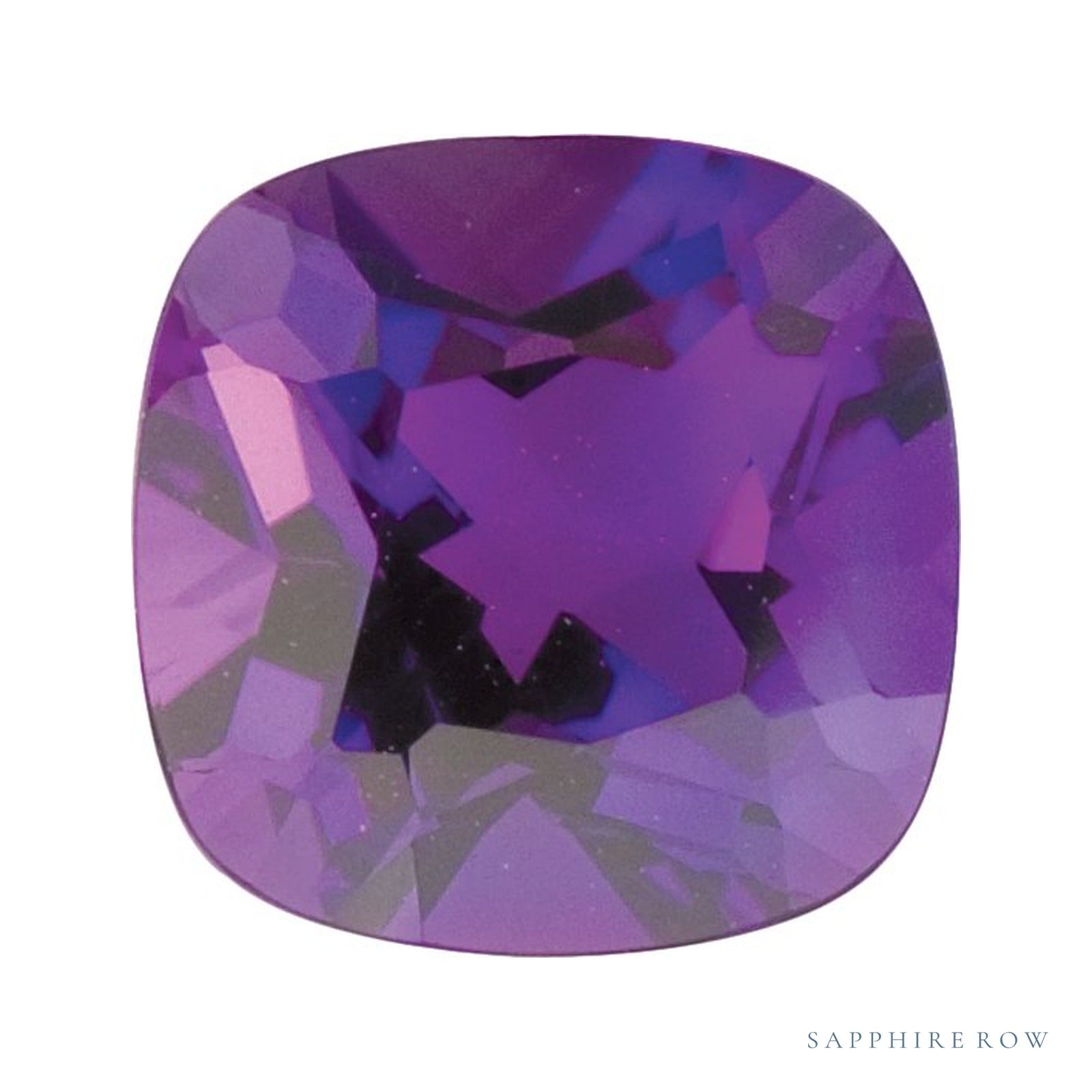 6 mm natural purple amethyst, cushion cut | Sapphire Row · cut4