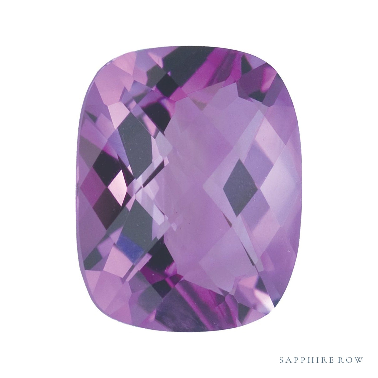 8x6 mm natural purple amethyst, antique cushion cut | Sapphire Row · cut4