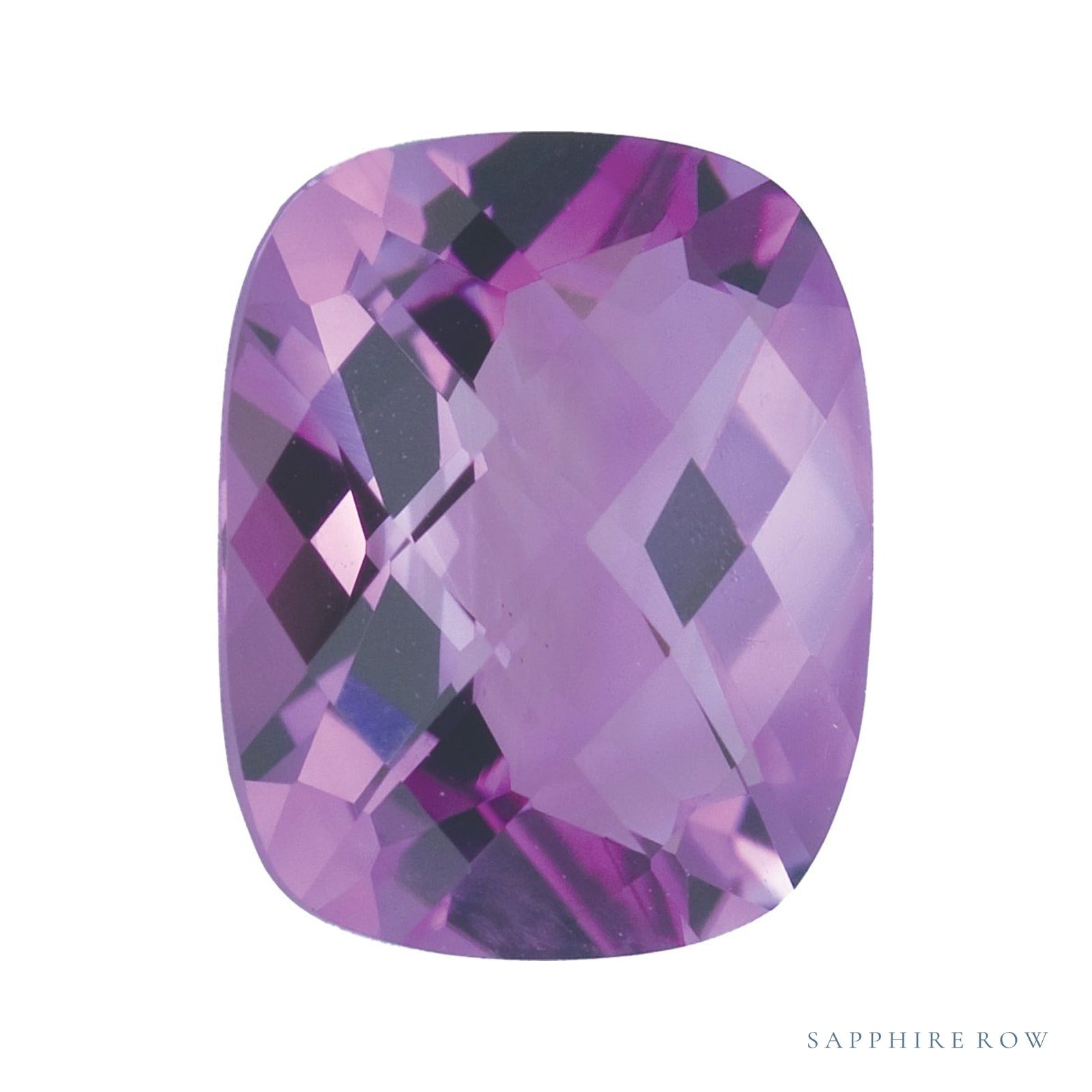 8x6 mm natural purple amethyst, antique cushion cut | Sapphire Row · cut4