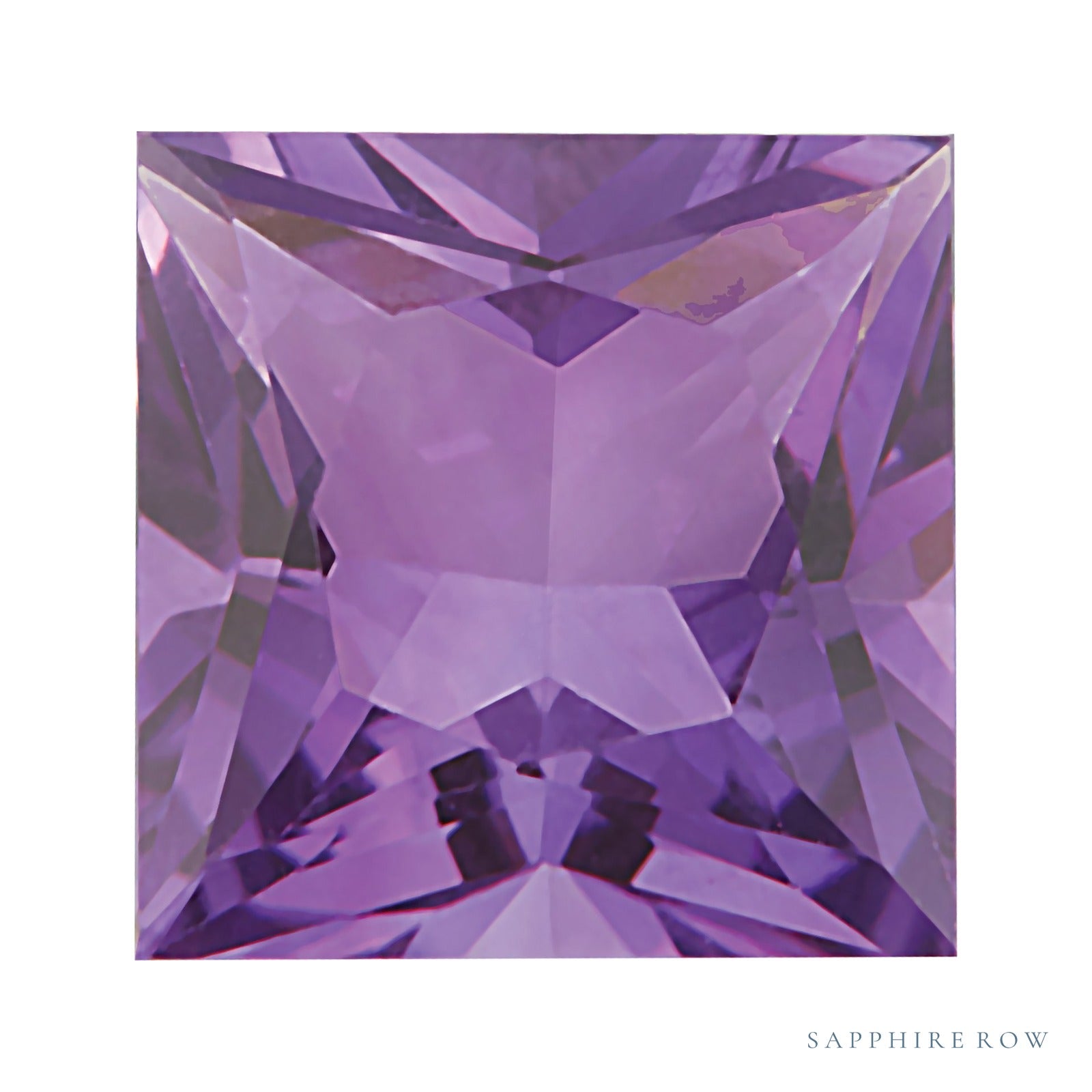 8 mm natural purple amethyst, square cut | Sapphire Row · cut4