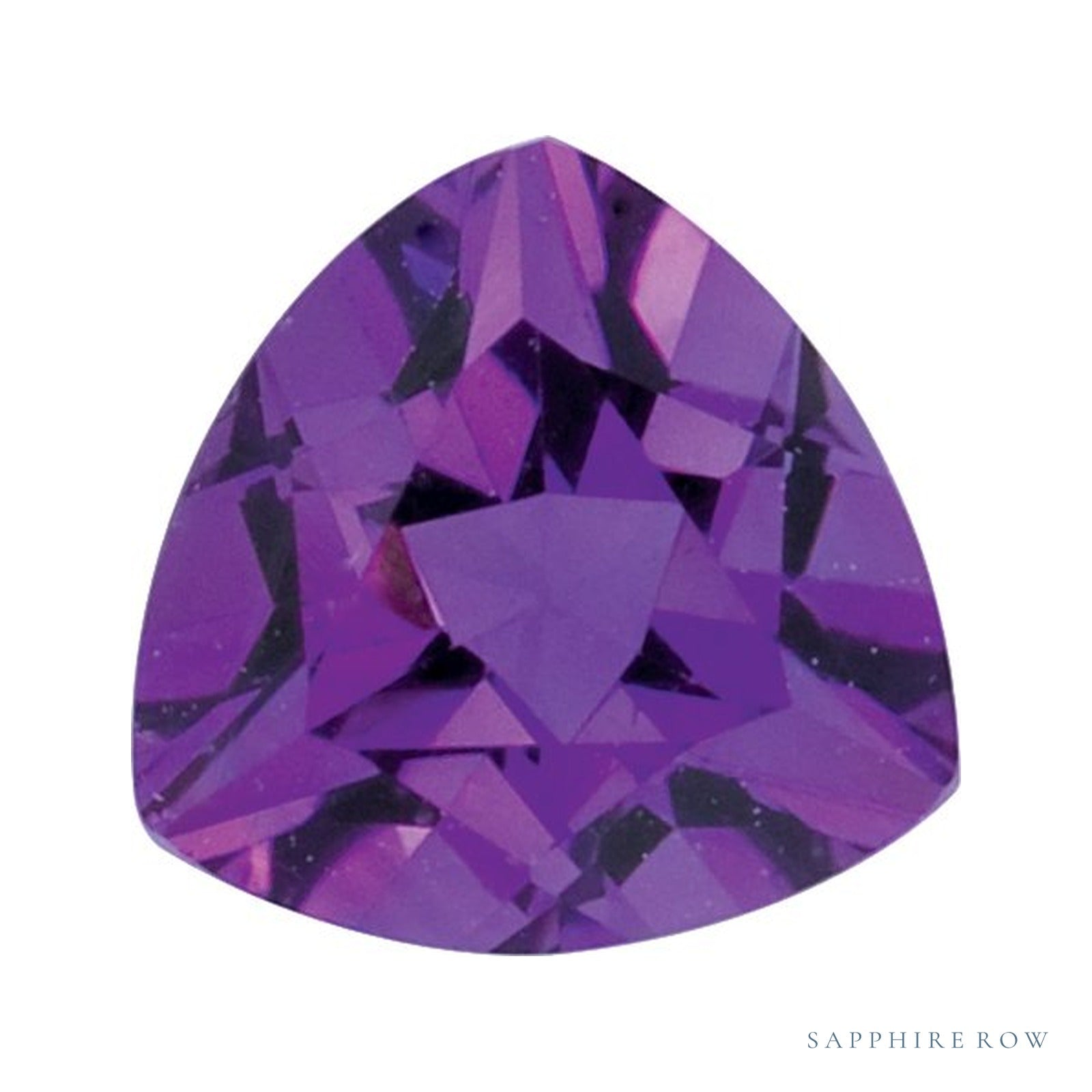 5.5 mm natural purple amethyst, trillion cut | Sapphire Row · cut4