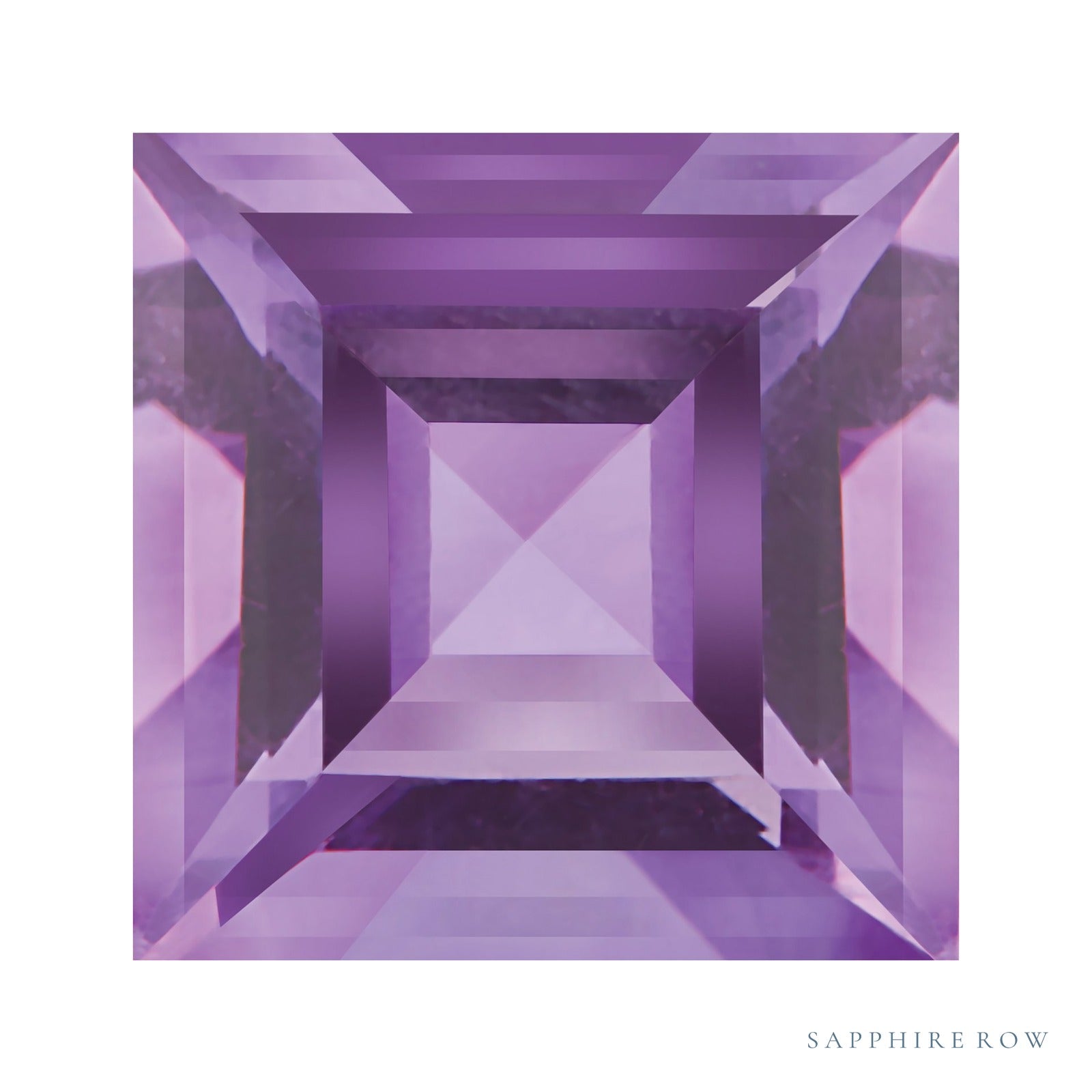 8 mm natural purple amethyst, square cut | Sapphire Row · cut4