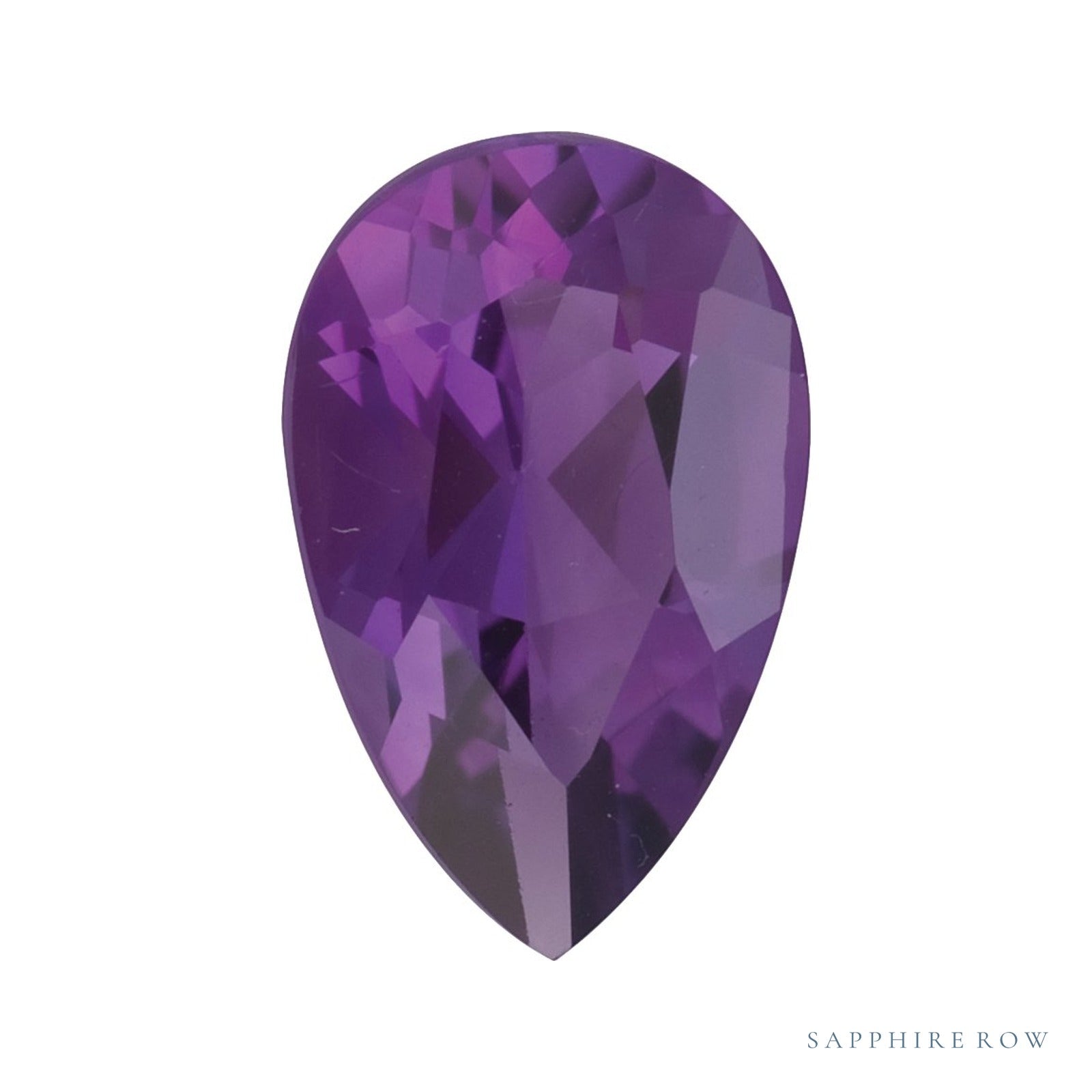 8x6 mm natural purple amethyst, pear cut | Sapphire Row · cut4