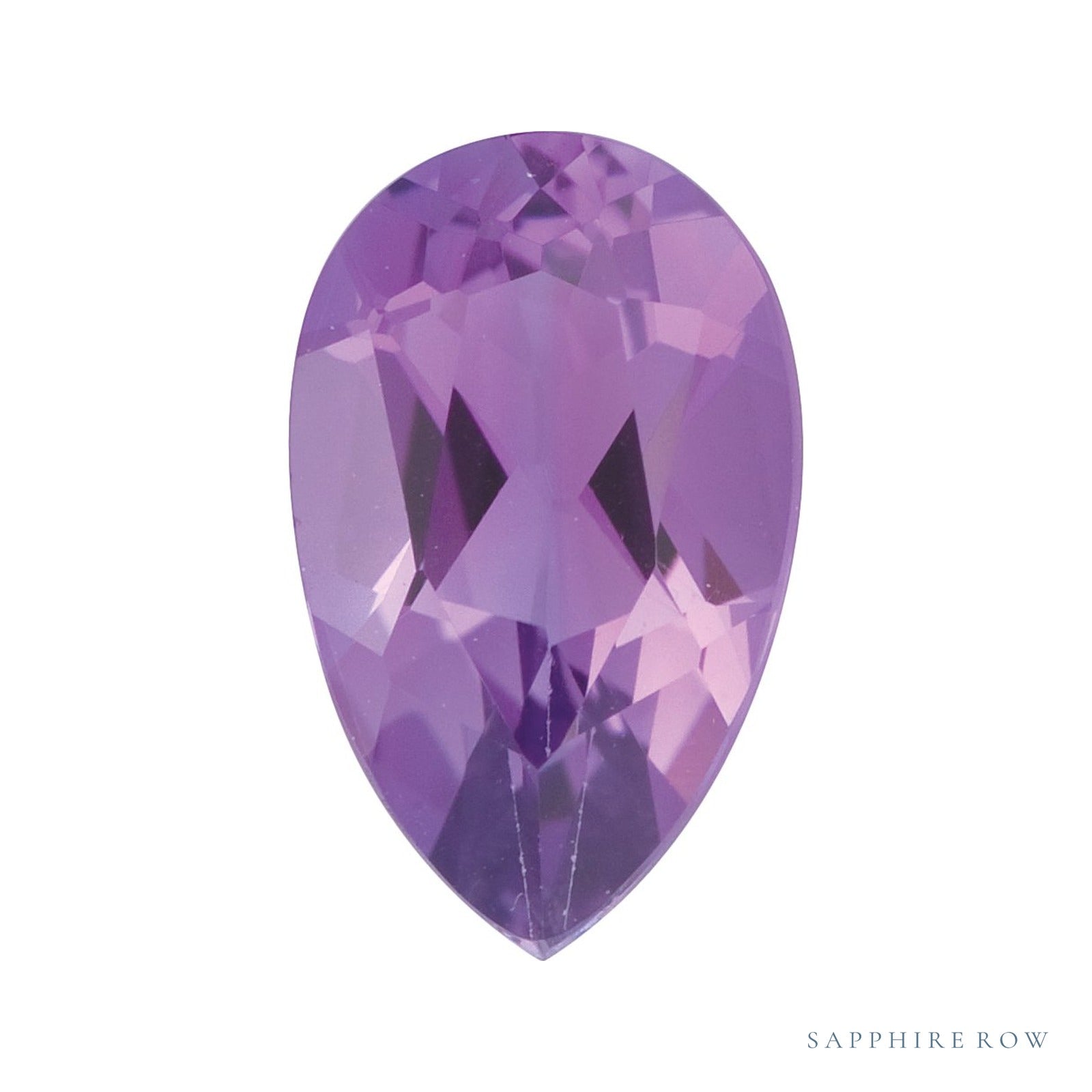 12x8 mm natural purple amethyst, pear cut | Sapphire Row · cut4