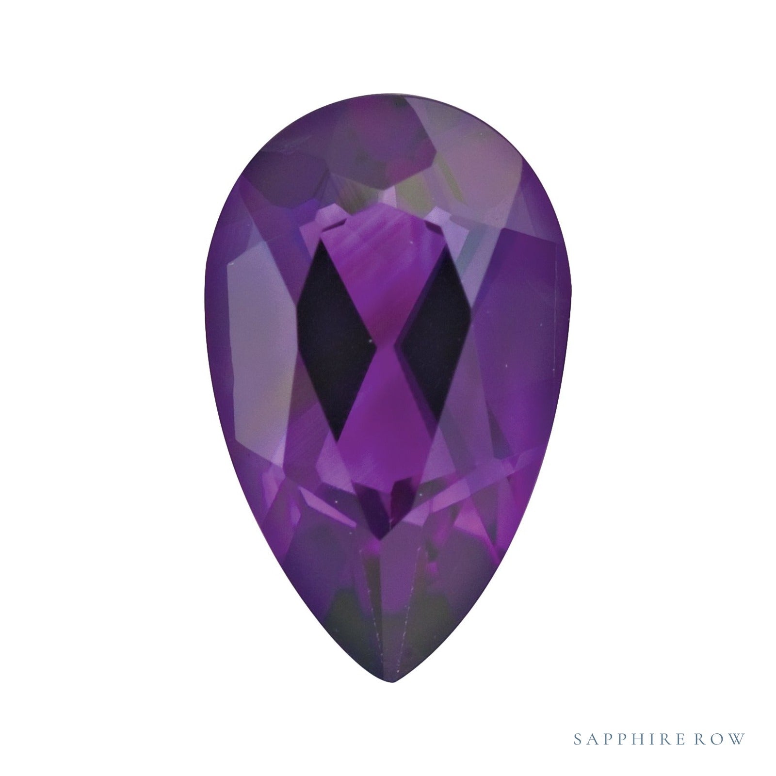 9x6 mm natural purple amethyst, pear cut | Sapphire Row · cut4