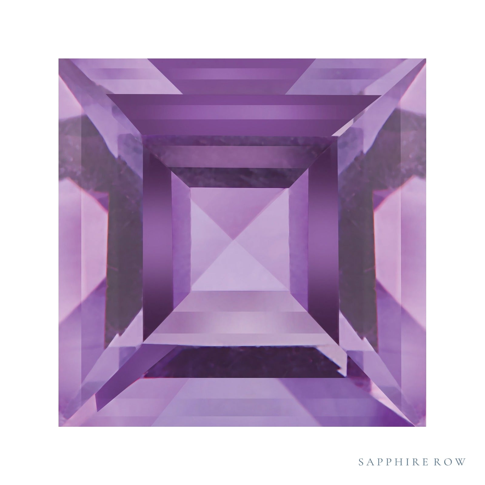 6 mm natural purple amethyst, square cut | Sapphire Row · cut4