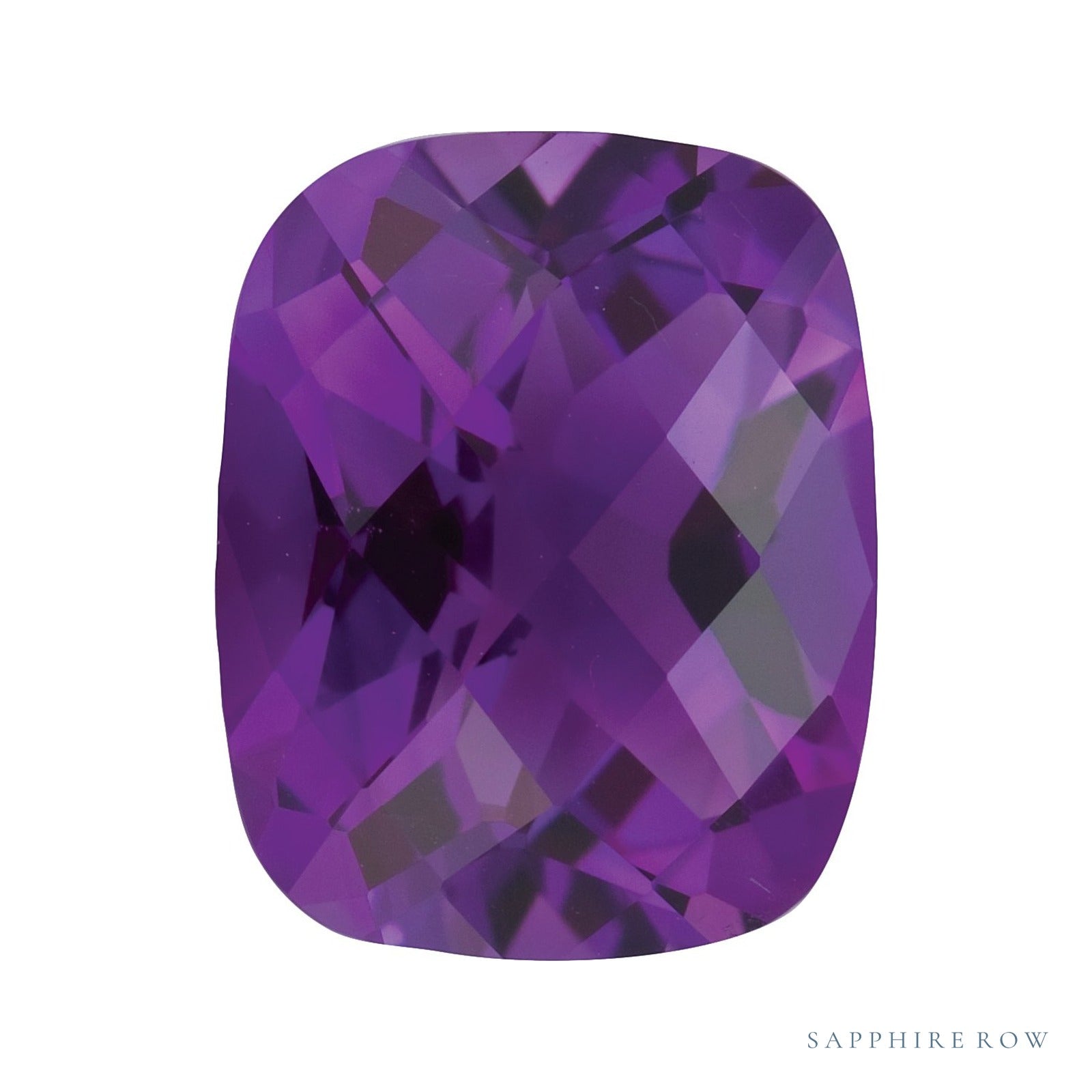 8x6 mm natural purple amethyst, antique cushion cut | Sapphire Row · cut4