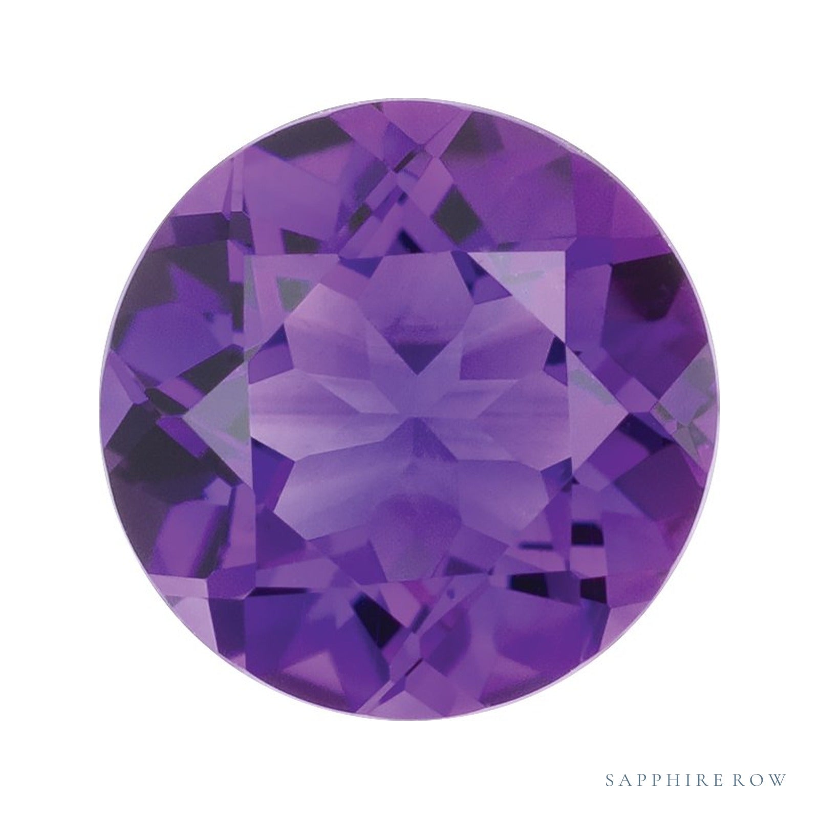 7 mm natural purple amethyst, round cut | Sapphire Row · cut4