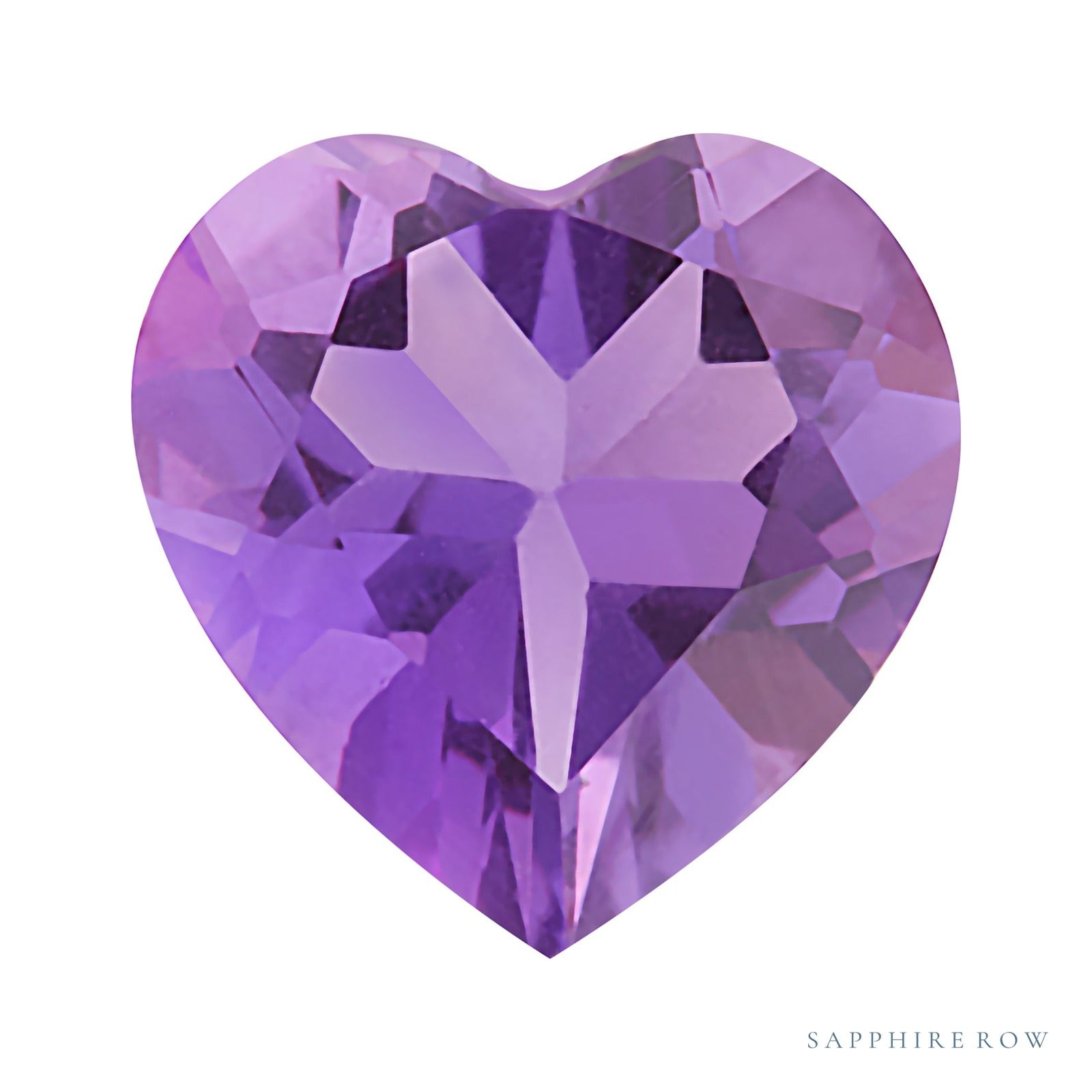 8 mm natural purple amethyst, heart cut | Sapphire Row · cut4