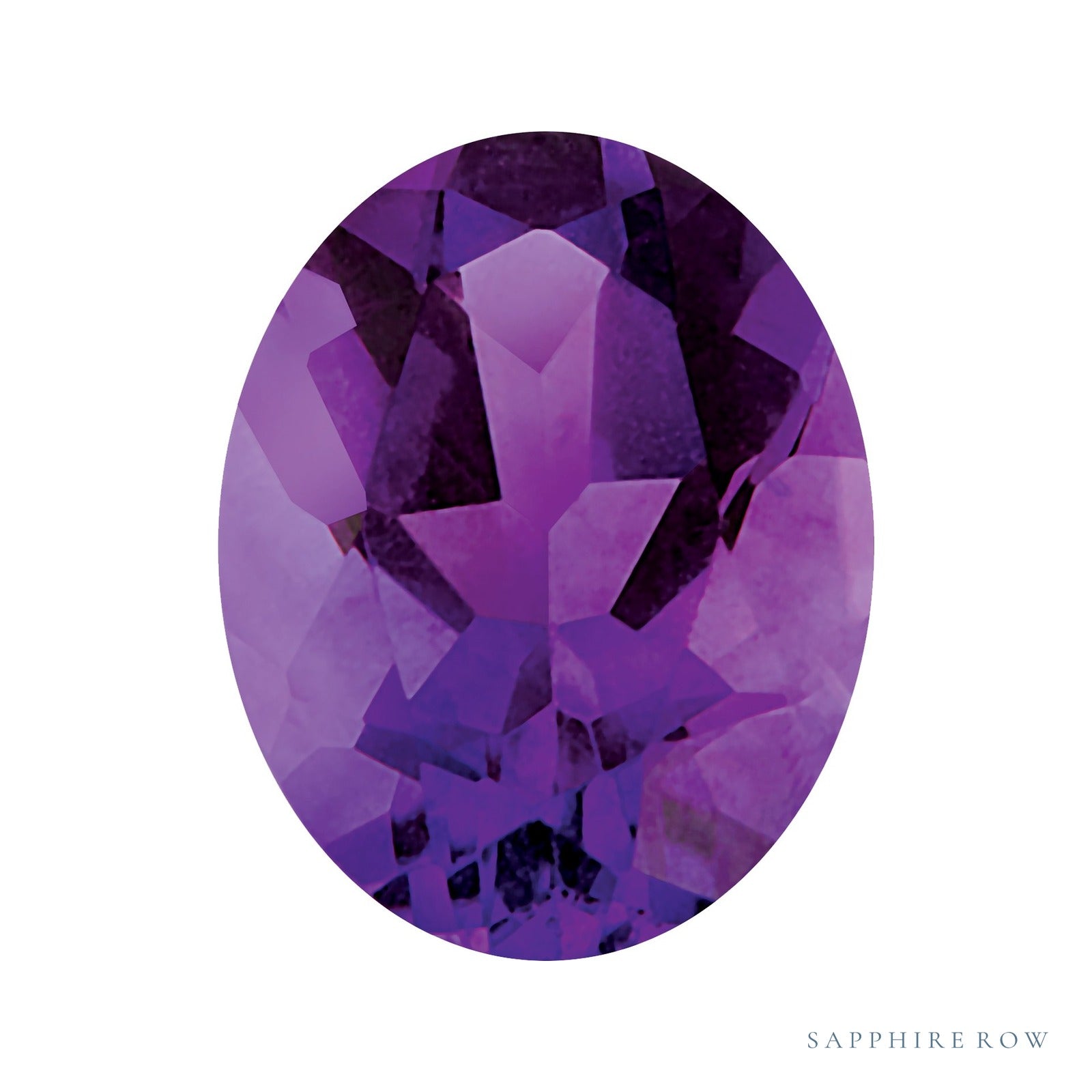 8x6 mm natural purple amethyst, oval cut | Sapphire Row · cut4