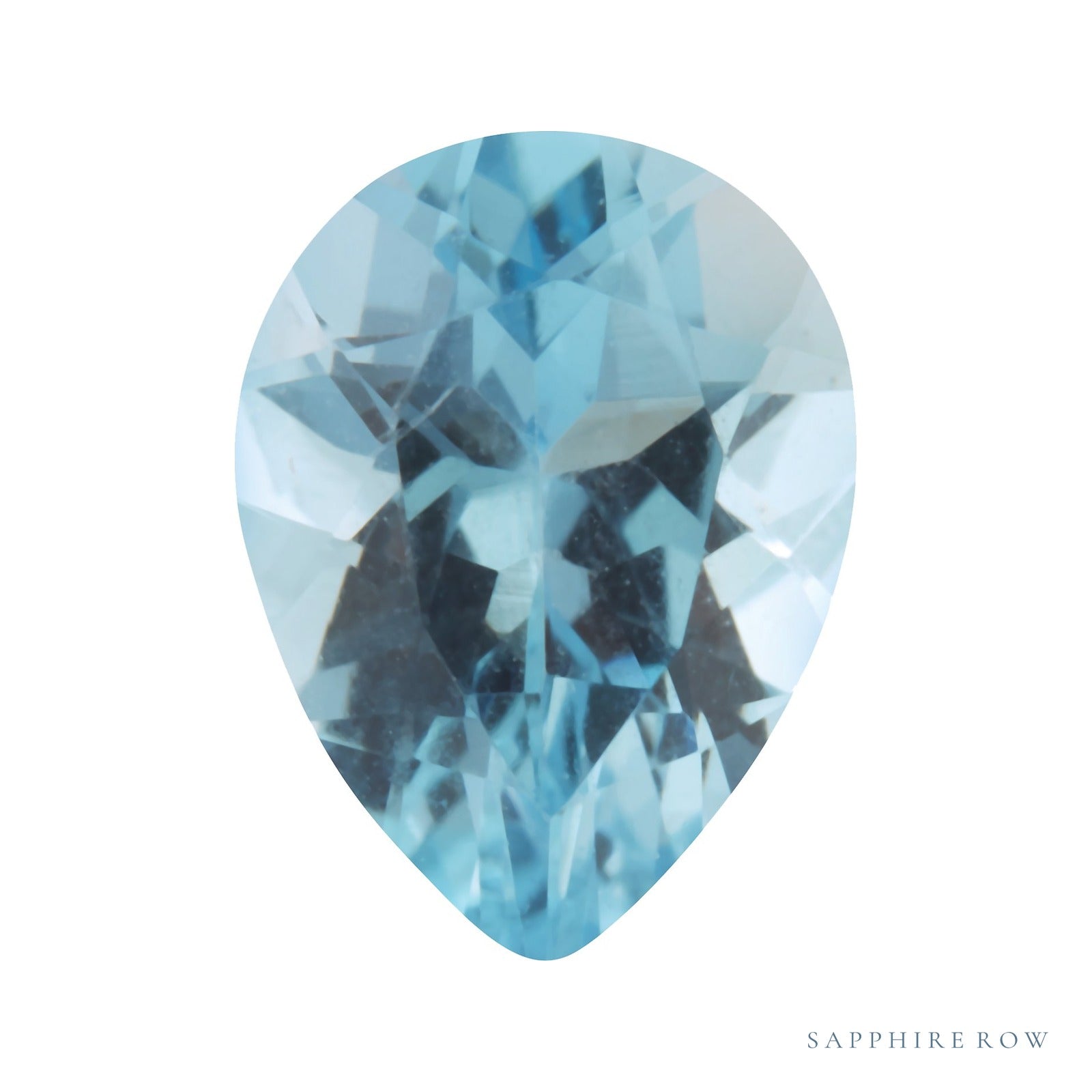 5x3 mm natural aqua aquamarine, pear cut | Sapphire Row · cut4