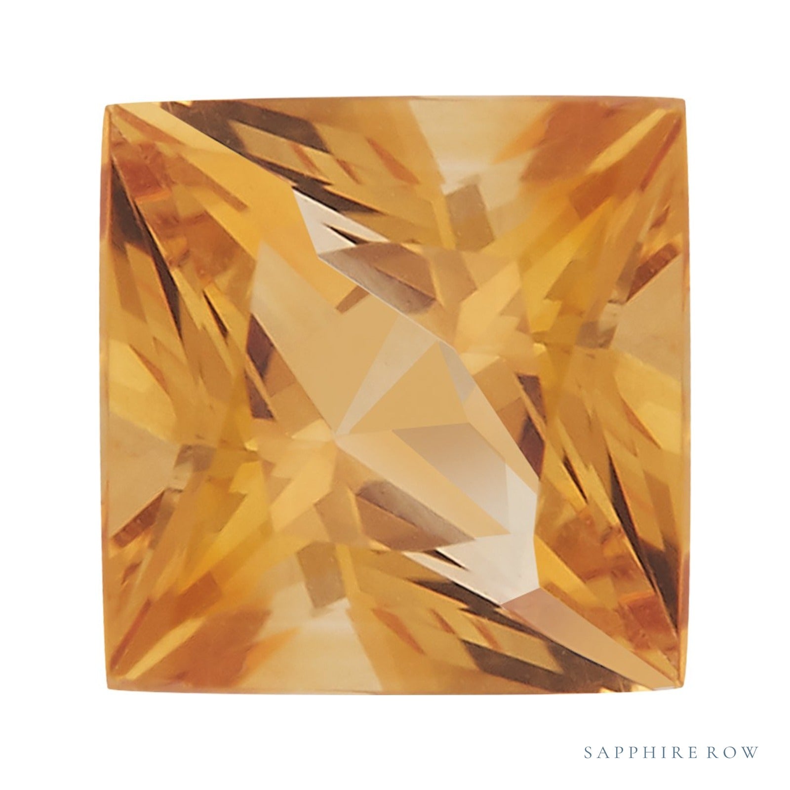 6.5 mm natural orange citrine, square cut | Sapphire Row · cut4