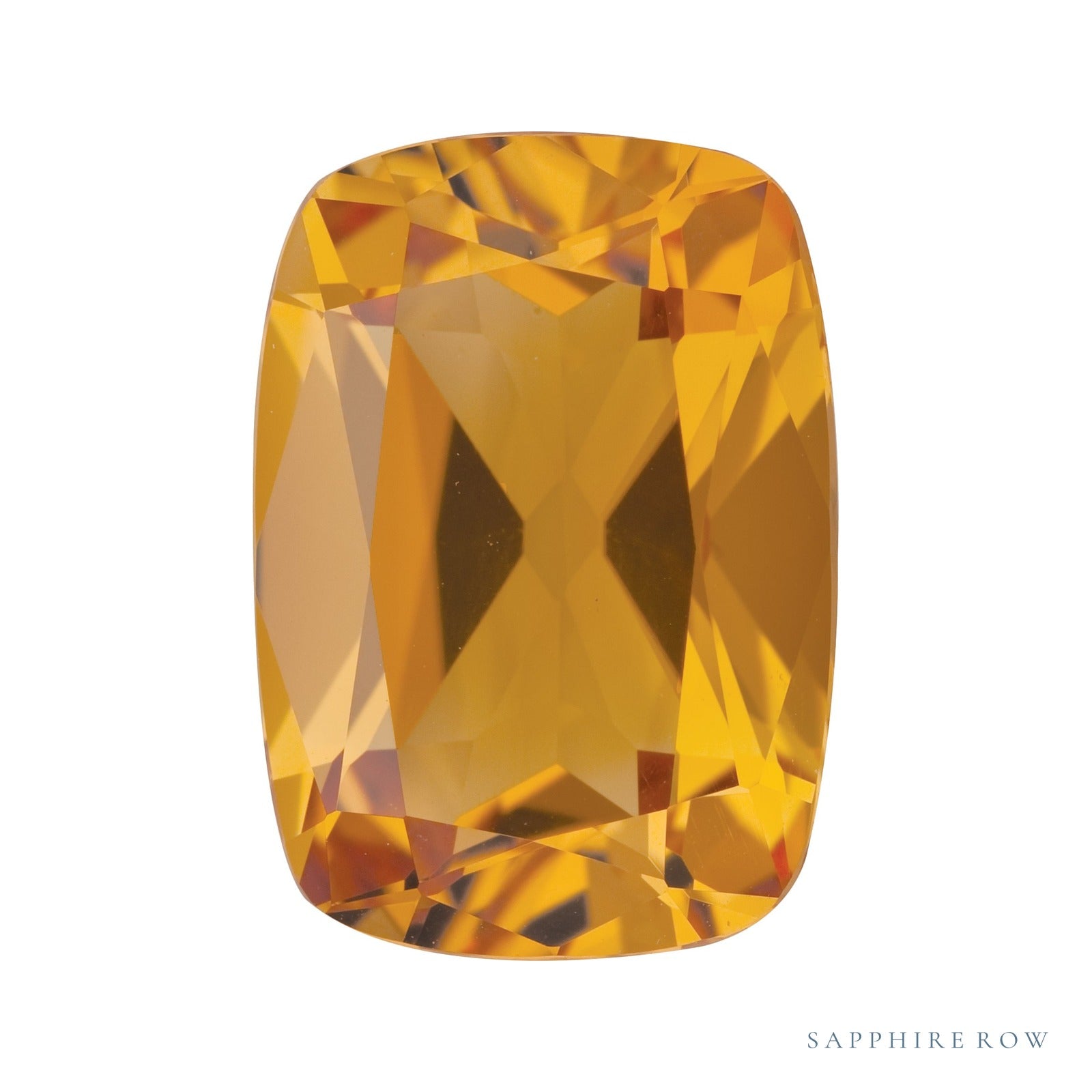 8x6 mm natural orange citrine, antique cushion cut | Sapphire Row · cut4