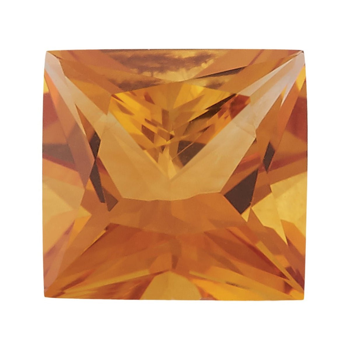 6 mm natural orange citrine, square cut | Sapphire Row · cut7